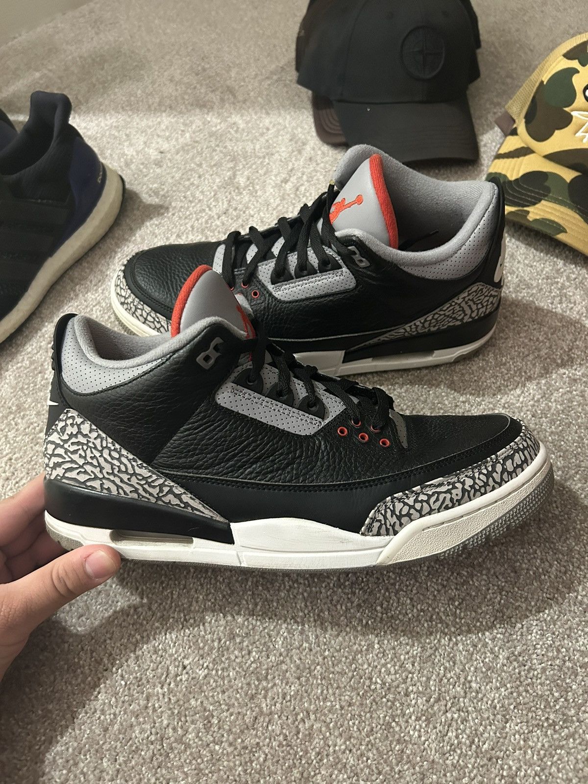 image of Nike Air Jordan Black Cement 3S 2018 Shoes, Men's (Size 13)