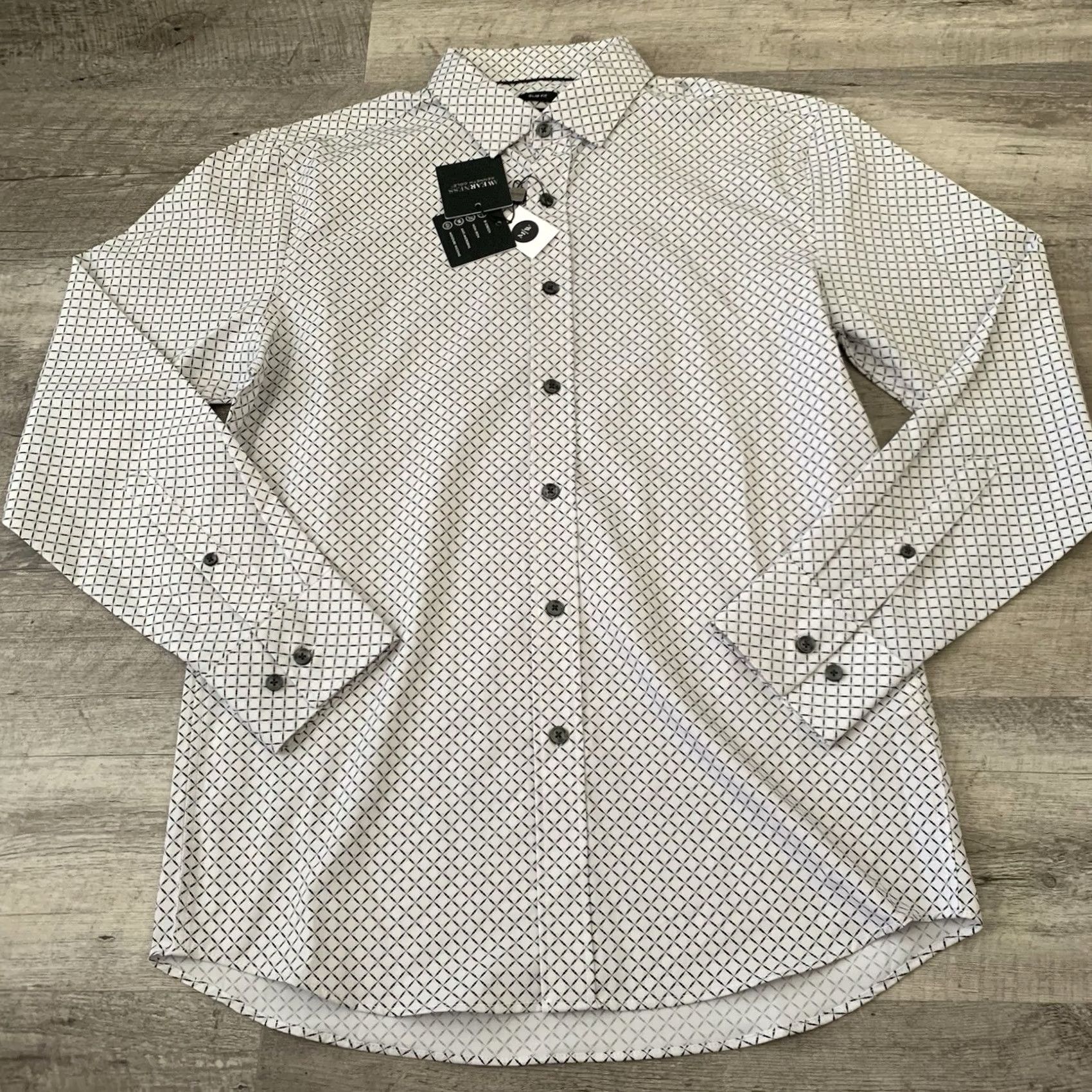 Kenneth Cole Awearness Kenneth Cole Performance Short Men Medium Slim Fit Wicking No Iron NEW Shirt Black Mens Size US 31 - 3 Thumbnail