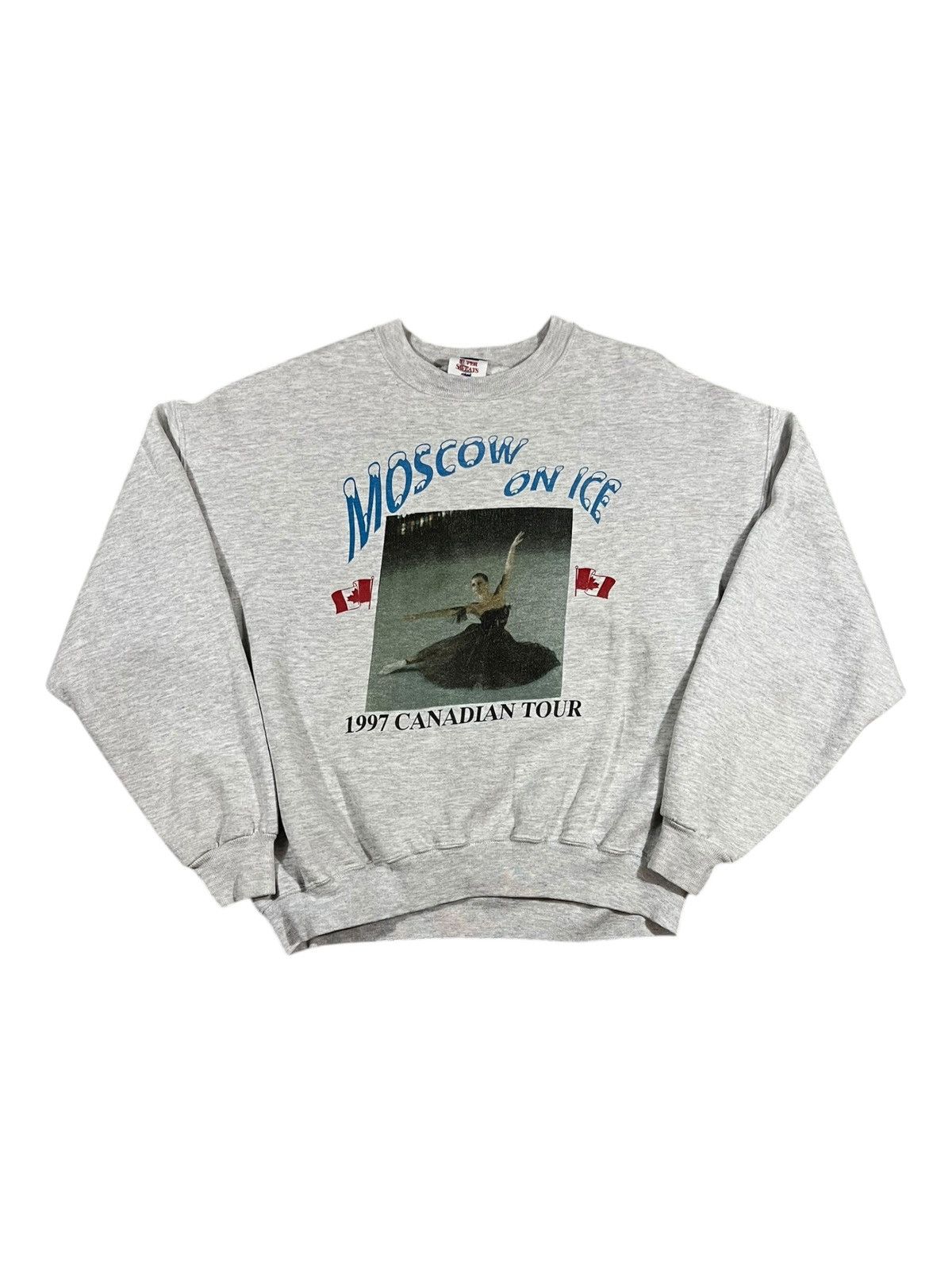 Vintage 1997 Moscow On Ice Tour Sweatshirt Heather Gray