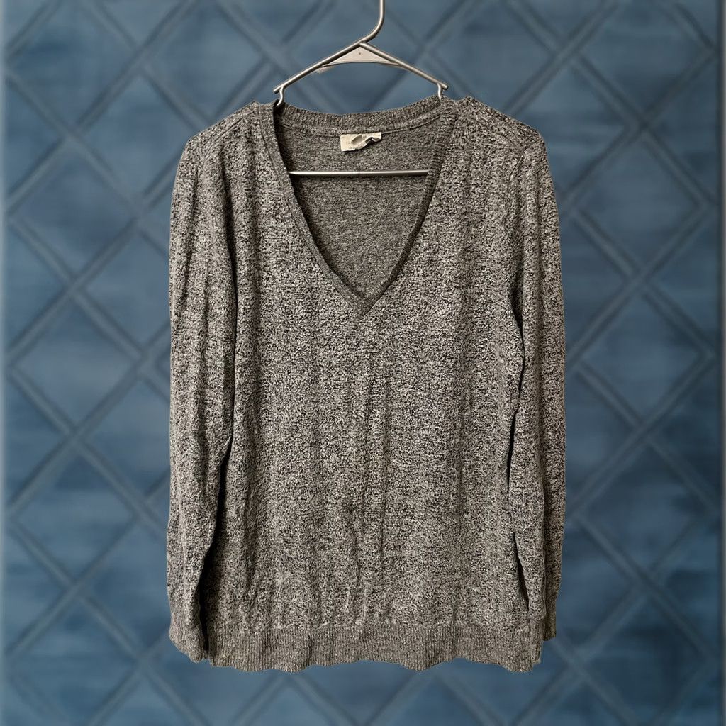 Lucky Brand Lucky Brand Women Sweater Small Oversized Long Sleeve V Neck Pullover Gray Size S / US 4 / IT 40 - 1 Thumbnail