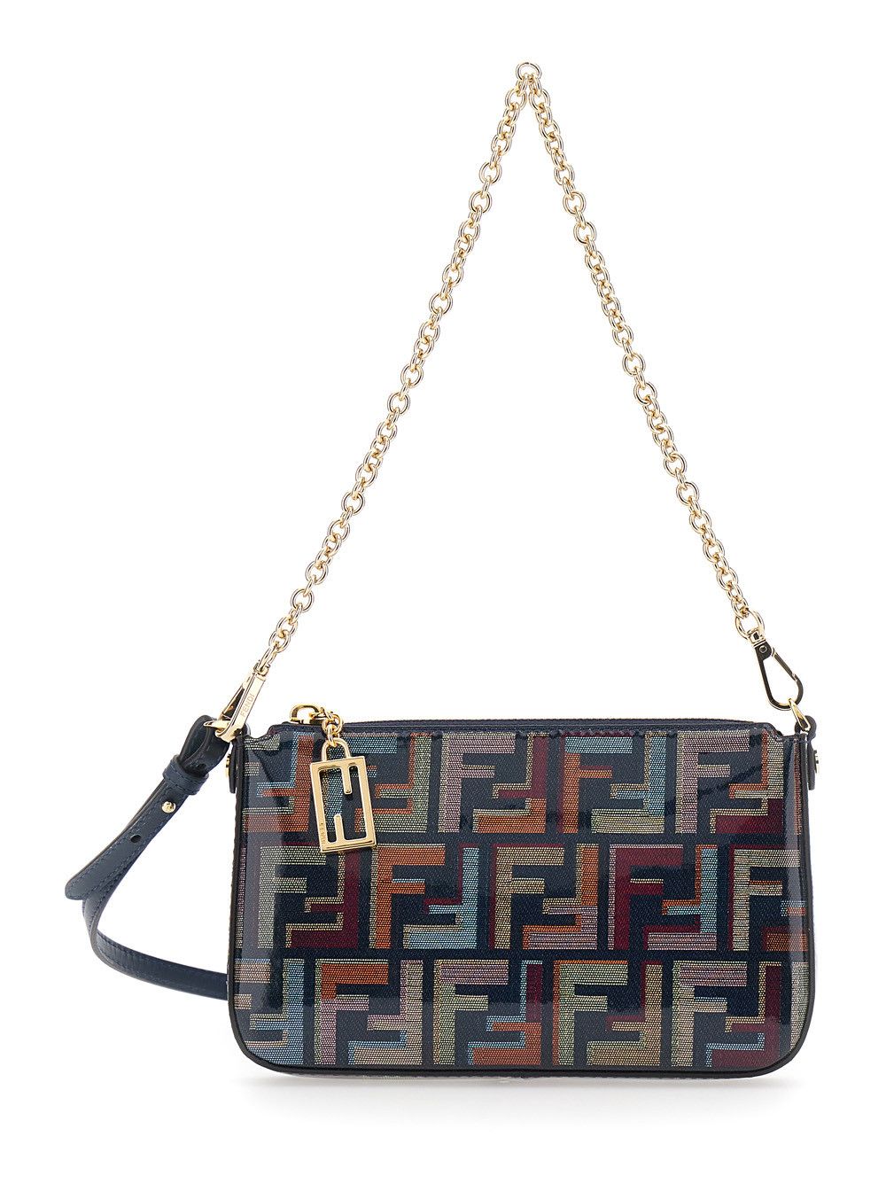 Fendi Multicolor Crossbody bag with Chain Strap and All-Over FF Motif in Fabric Woman Size ONE SIZE - 1 Thumbnail