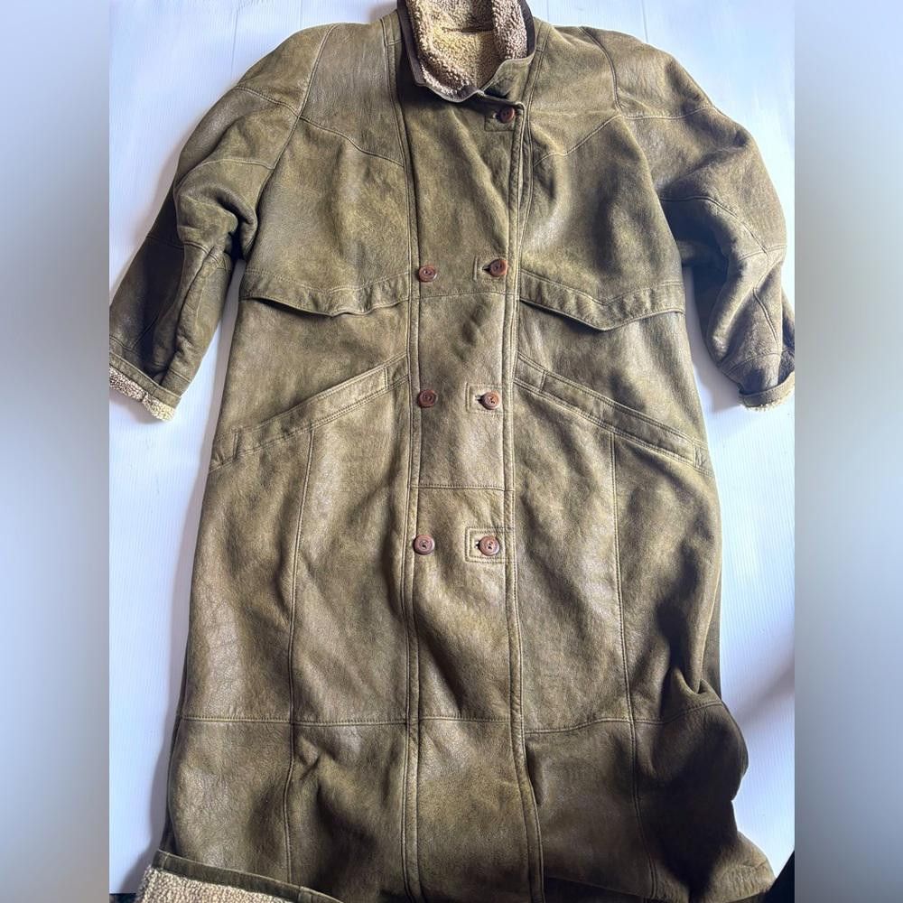 Christ Germany Lambskin Shearling Green Coat - 100% Leather