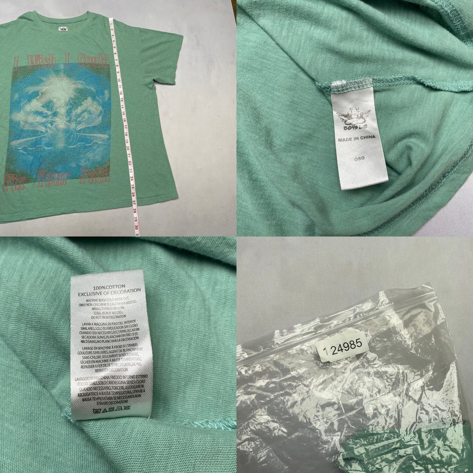 Boys Lie Boys Lie Washed Up Angel Oversized T Shirt Women's One Size Green Size ONE SIZE - 8 Thumbnail