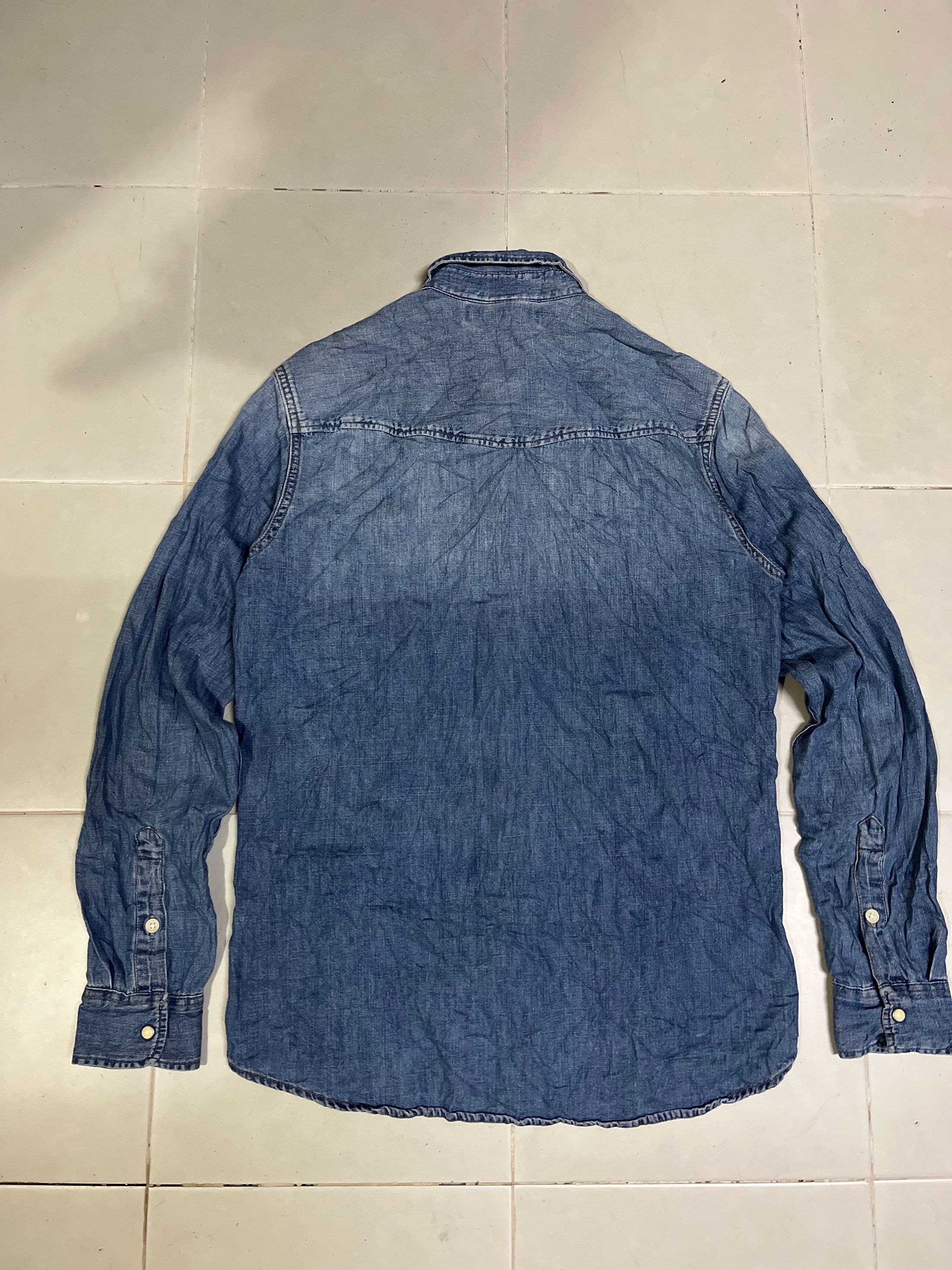 Designer × H&M H&M Long Sleeve Denim Pearl Snap Western Shirt Size US S / EU 44-46 / 1 - 3 Thumbnail