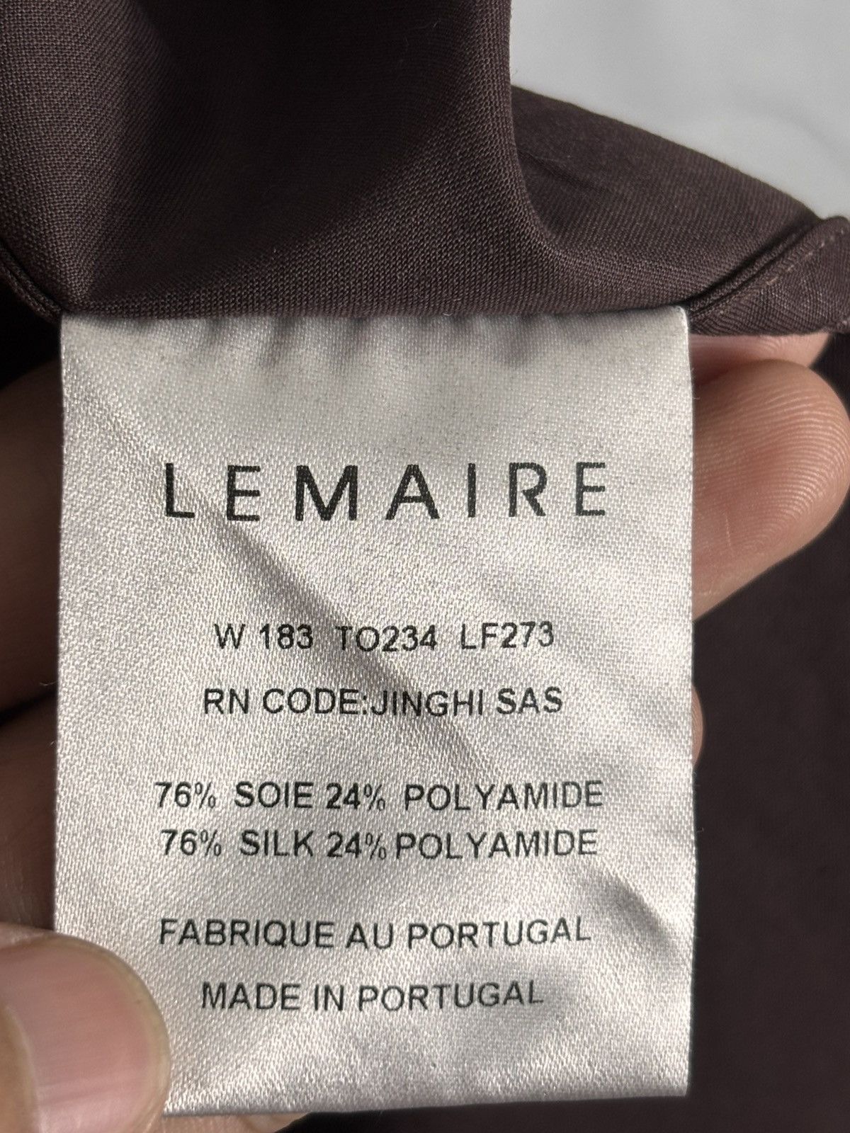 Lemaire Lemaire Poplin Tie Front Blouse Brown Size ONE SIZE - 4 Thumbnail