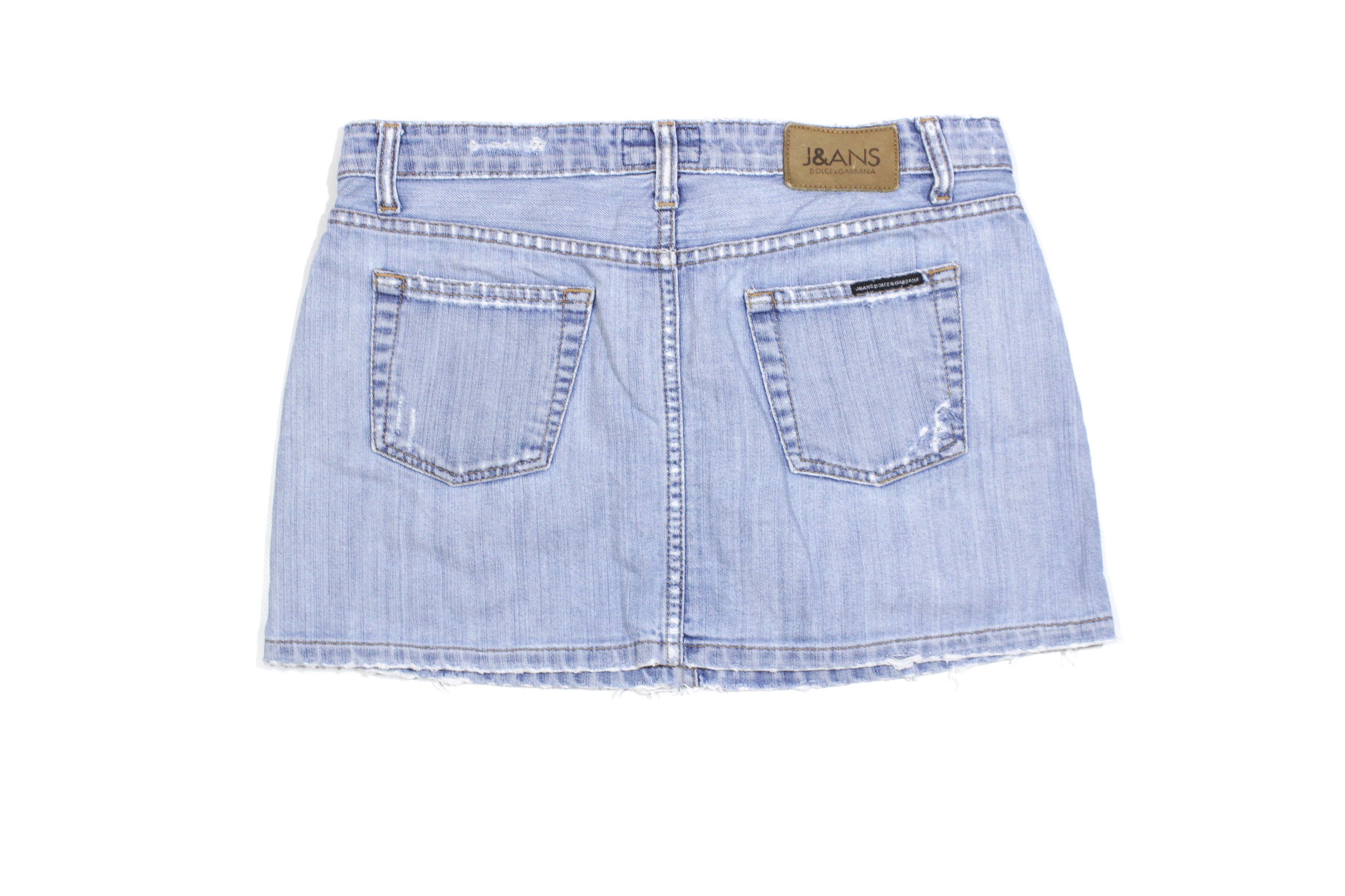Dolce & Gabbana Y2K Mini Denim Skirt 90s Vintage Size 28" / US 6 / IT 42 - 2 Thumbnail