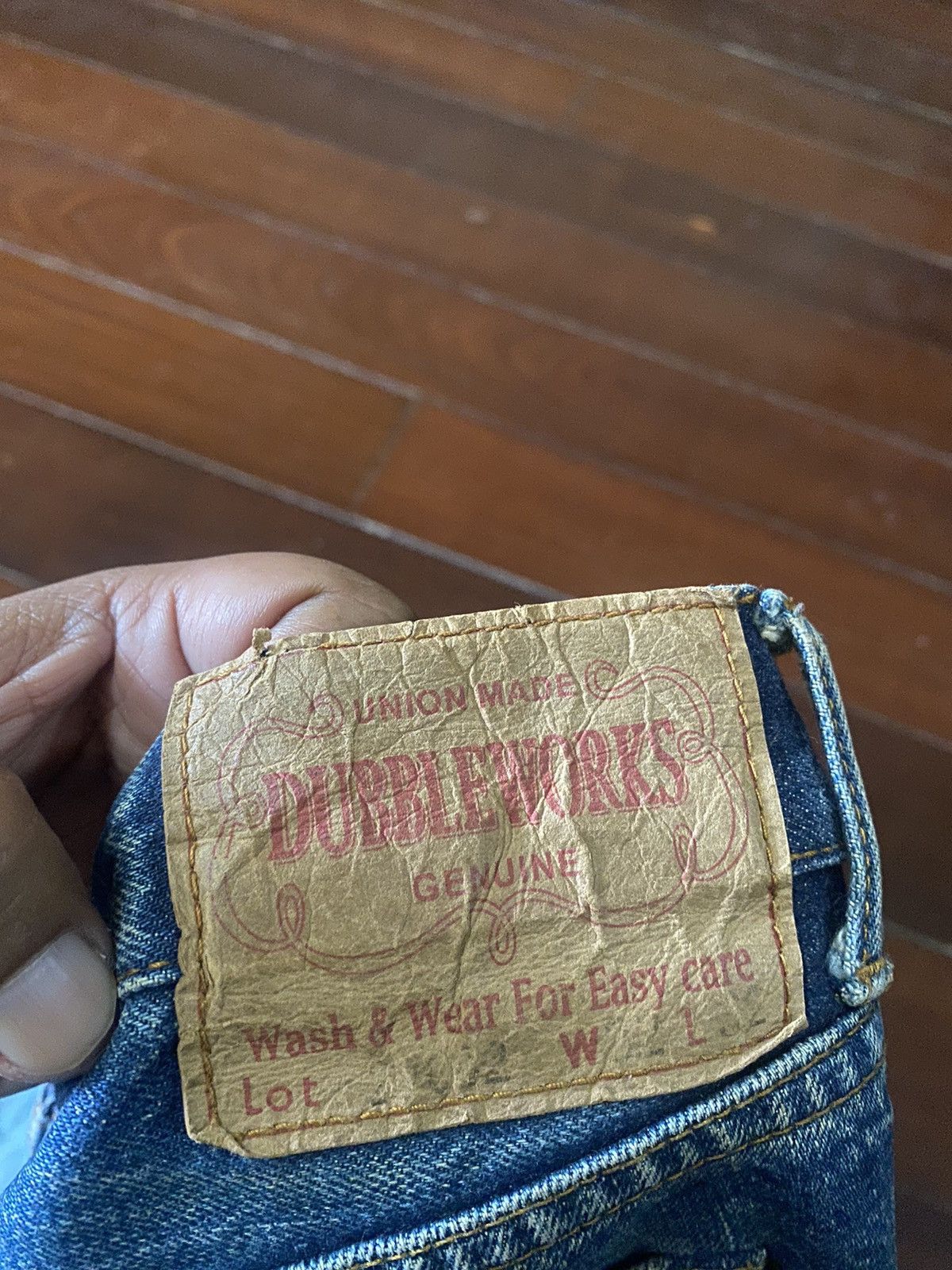 Japanese Brand FIRE 🔥 Warehouse DOUBBLE WORKS Selvedge SPLATTED COLOUR Size US 35 - 18 Thumbnail