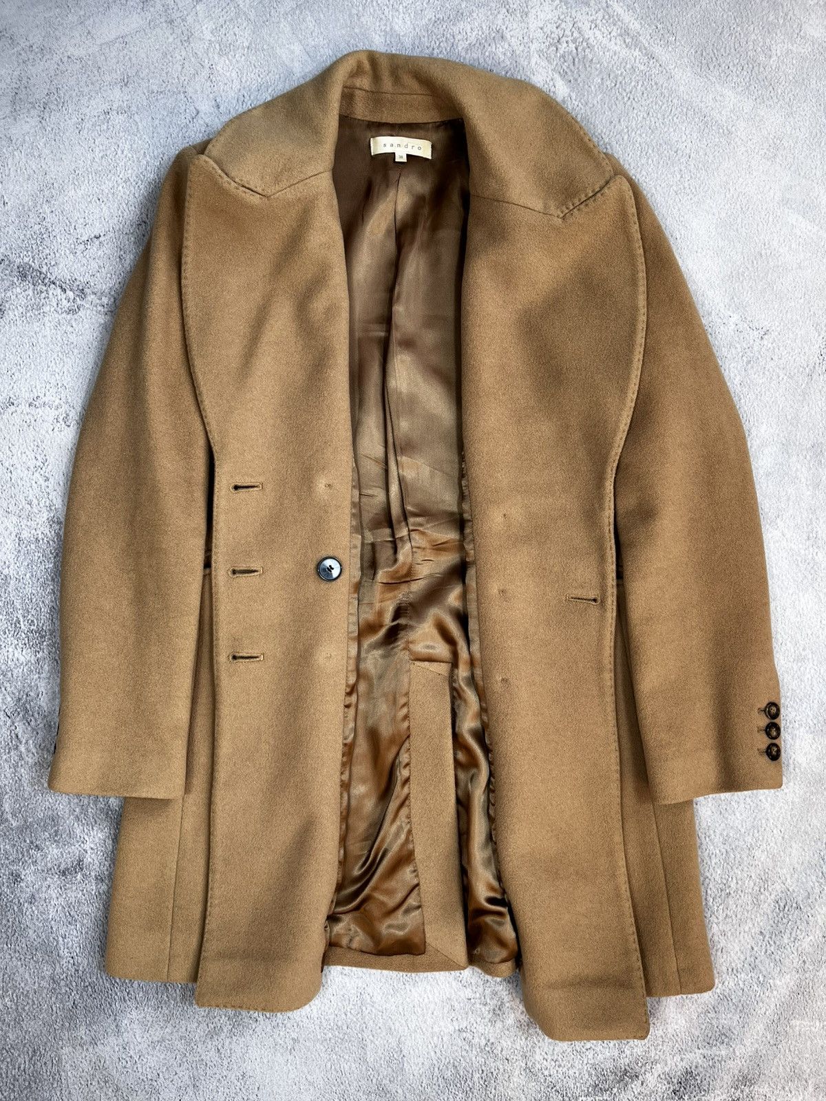 Sandro × Vintage Vintage Y2K Sandro wool cashmere coat jacket old money Size S / US 4 / IT 40 - 4 Thumbnail