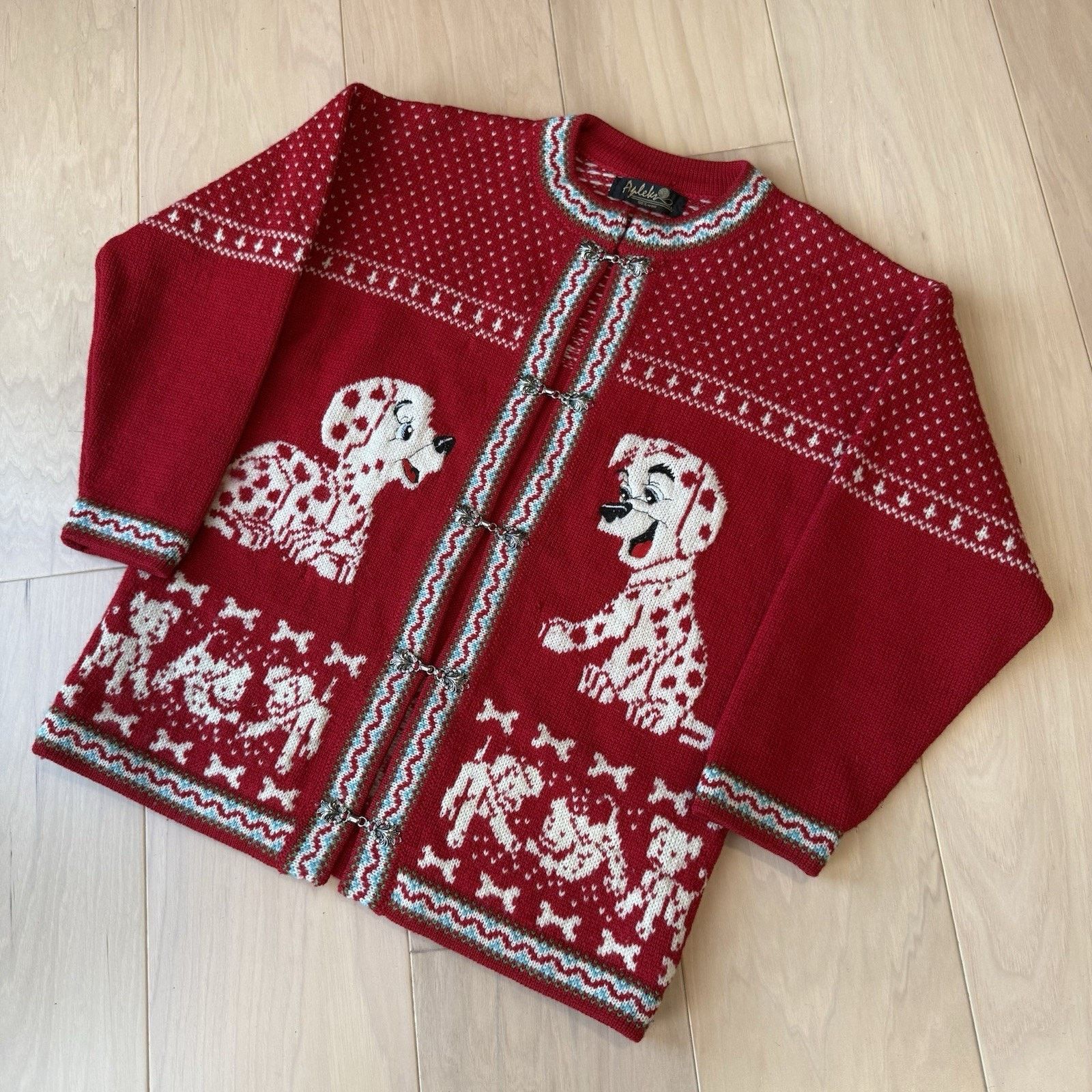 Vintage Vintage Dalmatians Cardigan Women's Small Red Wool Nordic Size S / US 4 / IT 40 - 11 Thumbnail