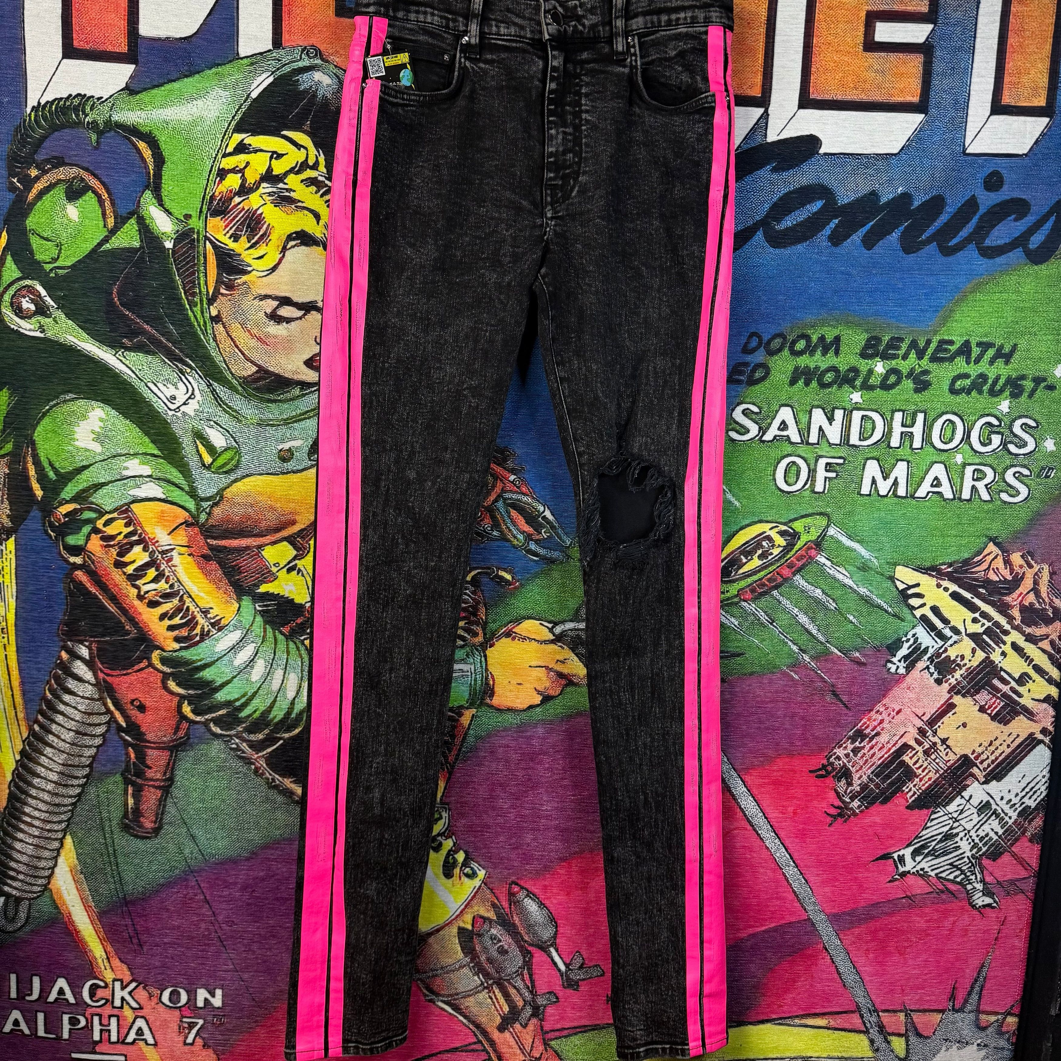 Amiri Amiri Jeans Black/Purple Distressed Size 30 | Grailed