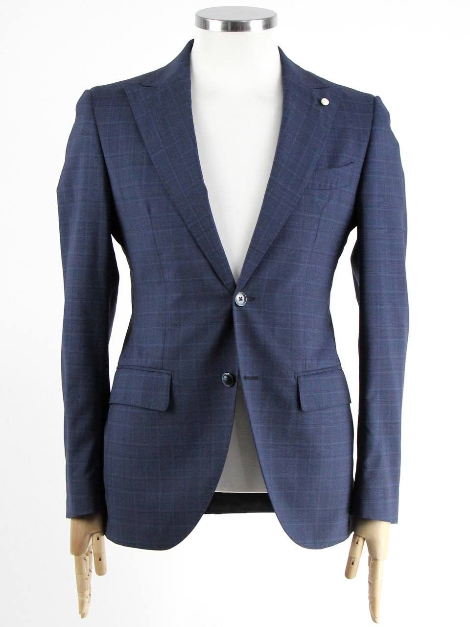 Luigi Bianchi LUIGI BIANCHI Mantova Sartoria Blue checkered jacket Size 46R - 1 Thumbnail