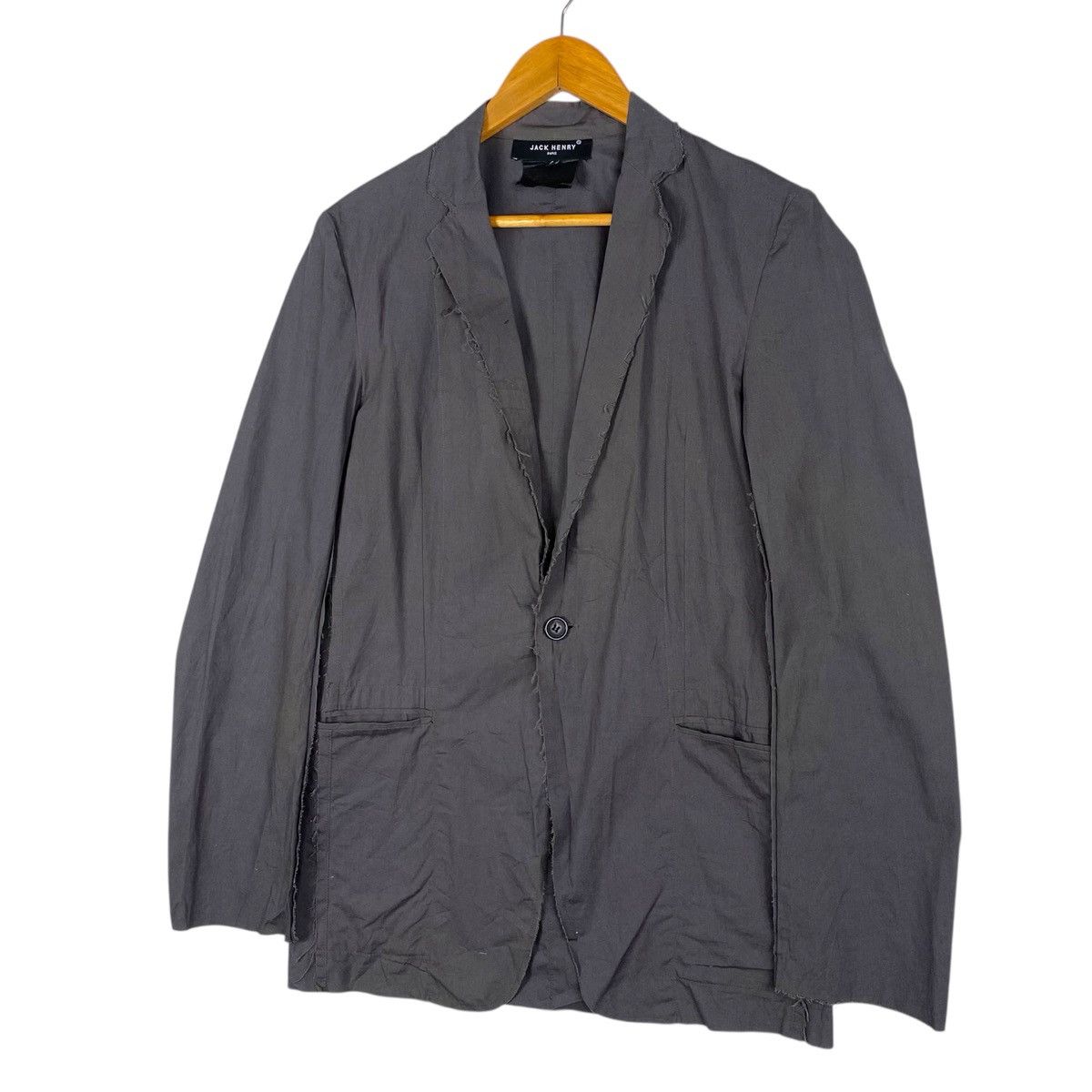 HENRY'S 💥 JACK HENRY PARIS RAW-EDGE DARK CHARCOAL LIGHT JACKET Size US S / EU 44-46 / 1 - 2 Thumbnail