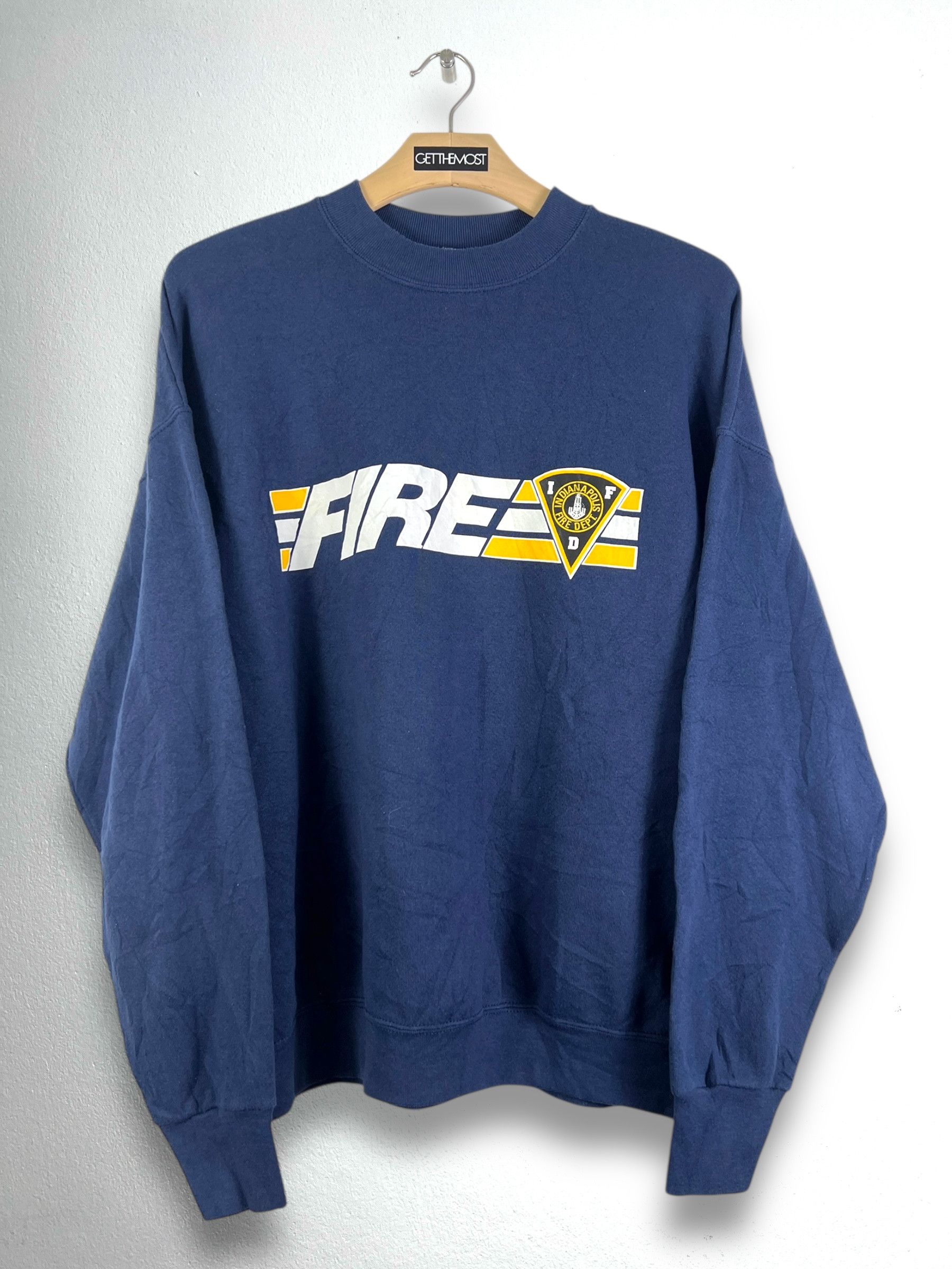 Vintage No.5151 VTG 90s Indianapolis Fire Dept. Crew Sweatshirt (XL) Size US XL / EU 56 / 4 - 1 Thumbnail
