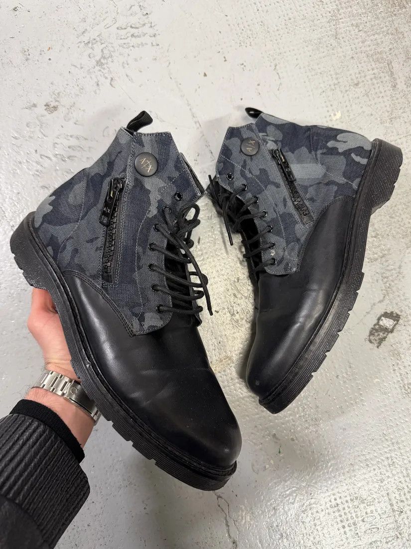 Armani 2010s Armani Black Camo Hybrid Boots Size US 12 / EU 45 - 1 Thumbnail