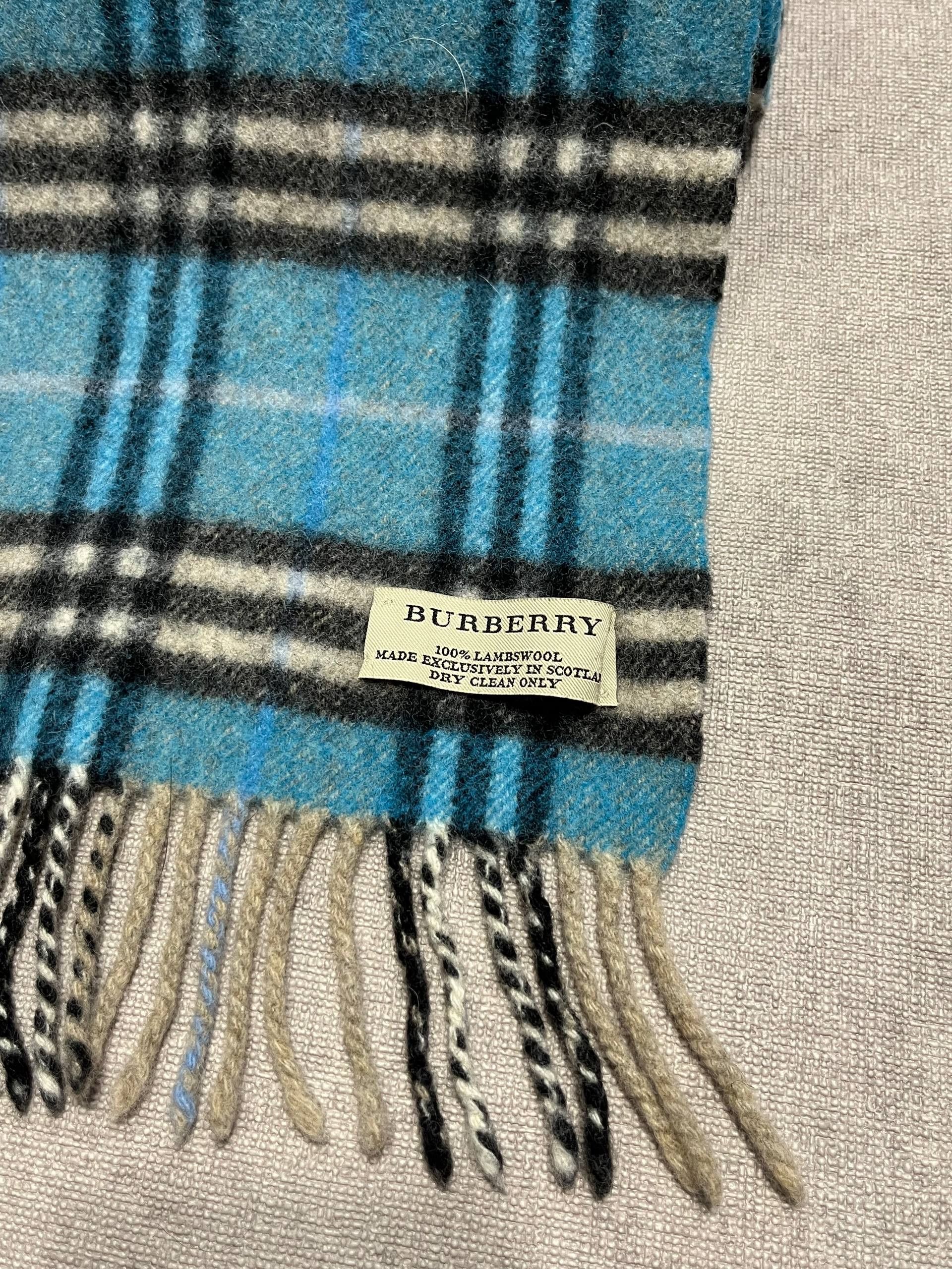 Burberry Burberry Wool Scarf Blue Nova Check 114/23cm 45/9inch Size ONE SIZE - 2 Thumbnail