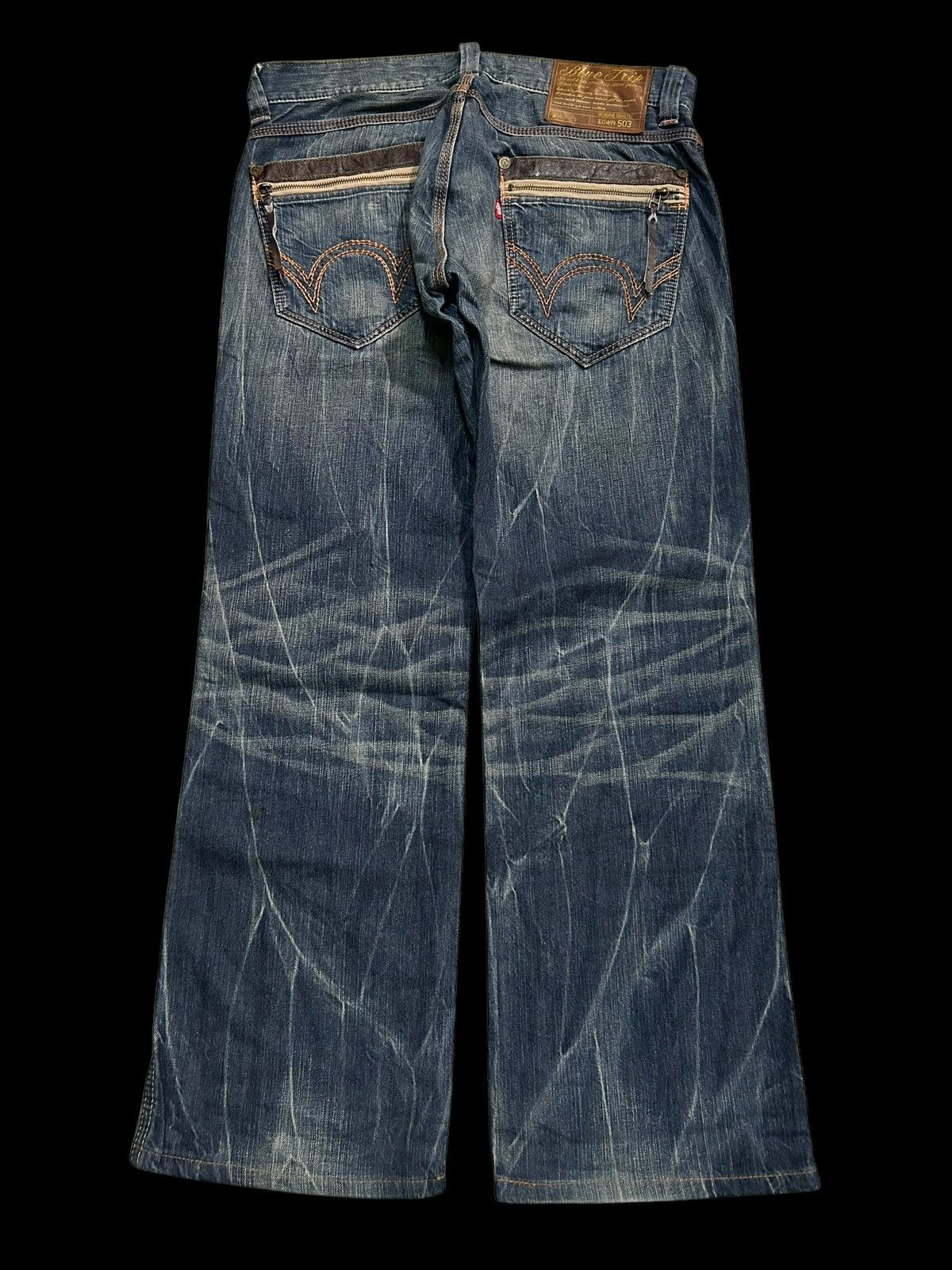 Japanese Brand × Kapital × Vintage EDWIN Blue Trip 503 Rare Design Denim ☠️☠️ Size US 36 / EU 52 - 2 Thumbnail