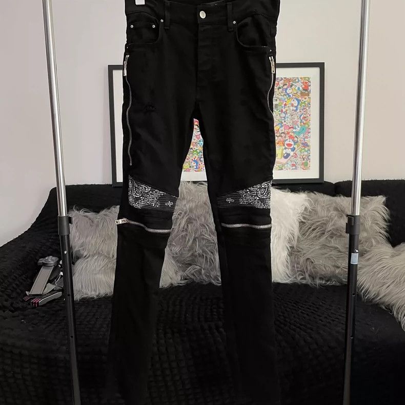 Amiri Amiri Cashew flower zipper destroys jeans 2501-Nextarrow Size US 32 / EU 48 - 1 Thumbnail