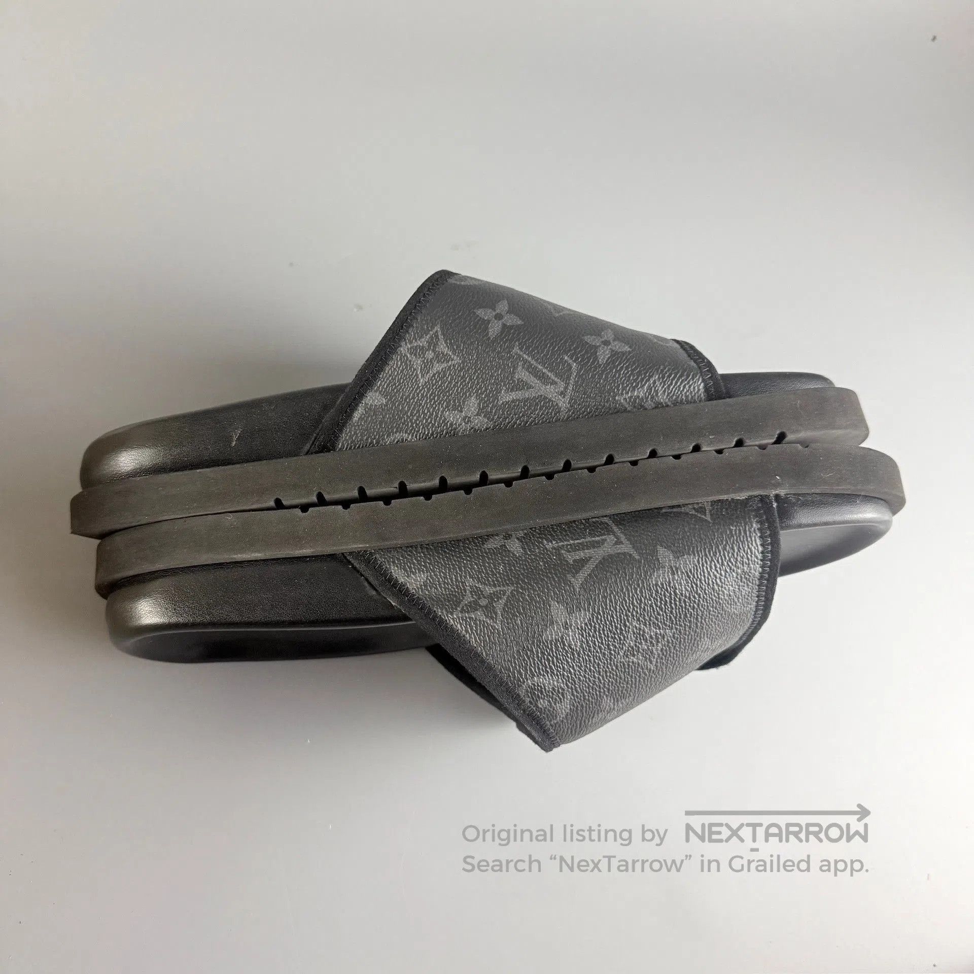 Louis Vuitton LV Black Monogram Velcro Slippers. Size US 8 / EU 41 - 4 Thumbnail
