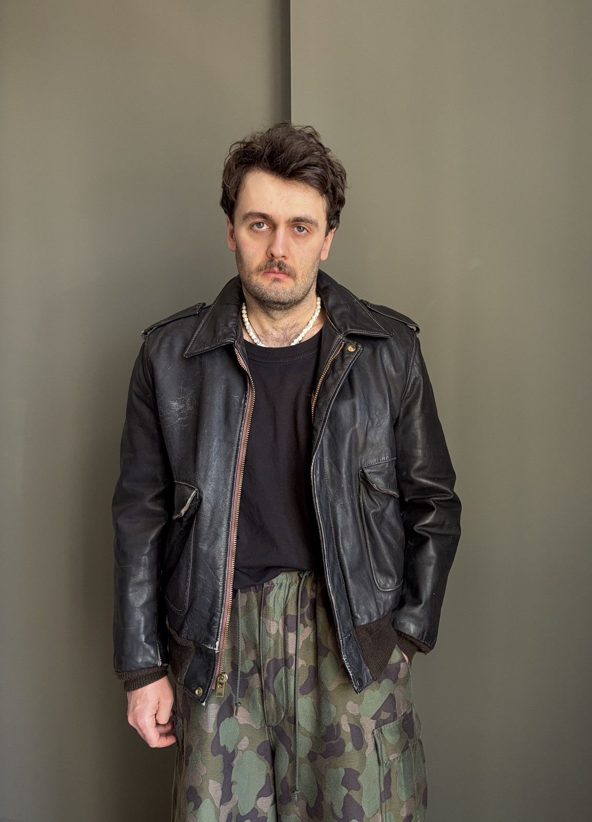 Schott 🇺🇸Schott USA is 674 ms Flight Leather Bomber Jacket Size US L / EU 52-54 / 3 - 3 Thumbnail