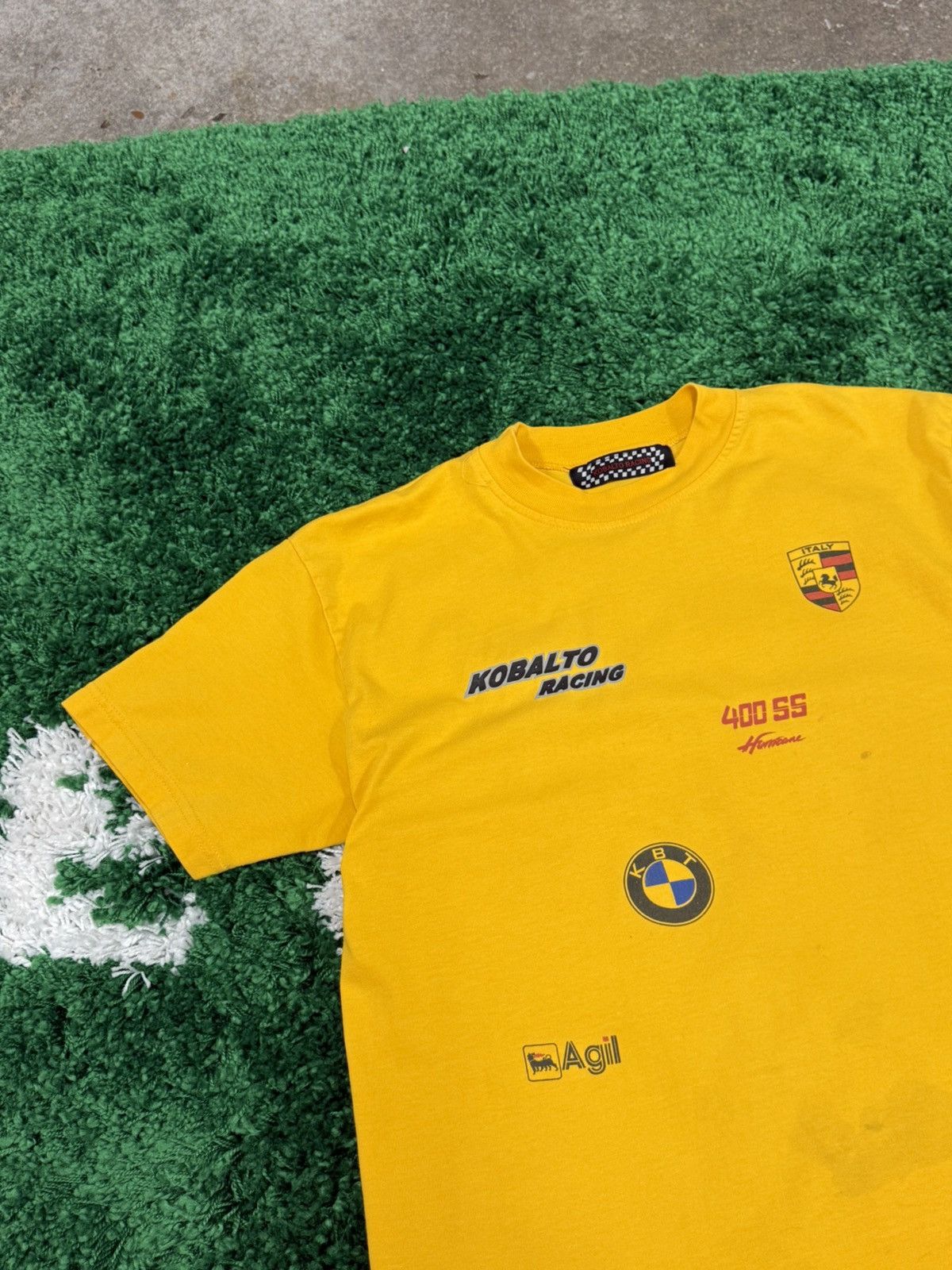 Vintage Vintage Yellow Race Logos Tee Sz. XL BMW Porsche Nascar Size US XL / EU 56 / 4 - 2 Thumbnail