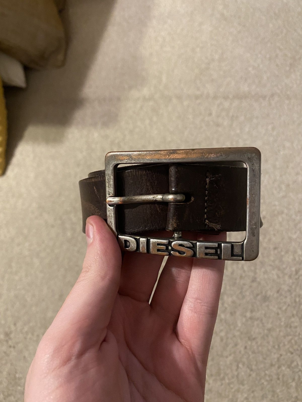 Diesel Vintage Diesel streetwear rare cow leather belt big buckle Size ONE SIZE - 1 Thumbnail