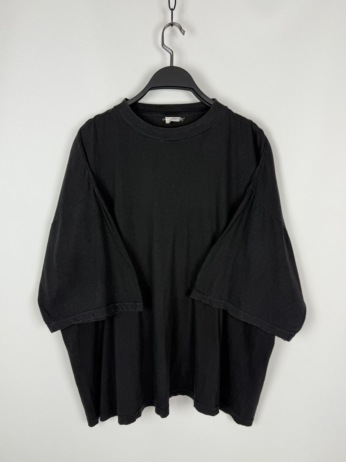Vintage 1990s Vintage Faded Black Oversized Boxy Blank T-Shirt XXL Size US XXL / EU 58 / 5 - 2 Thumbnail