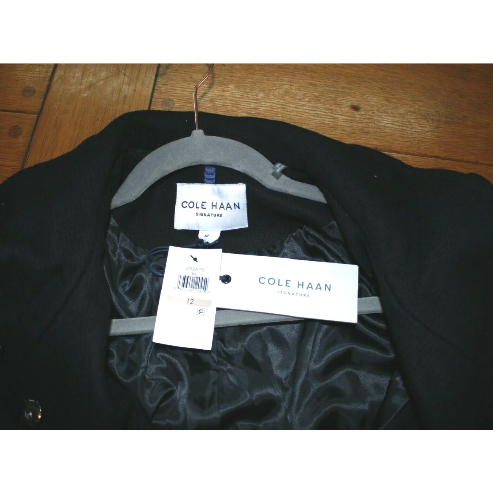 Cole Haan VINTAGE Cole Haan Signature Coat Wool Blend Black SZ 12 Active Women Snaps High Neck Mid-Length Long Sleeve Size XL / US 12-14 / IT 48-50 - 7 Thumbnail