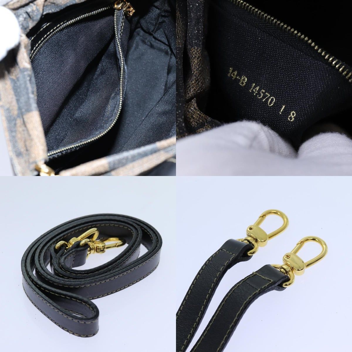 Fendi FENDI Pecan Canvas Hand Bag Brown Black Size ONE SIZE - 12 Thumbnail