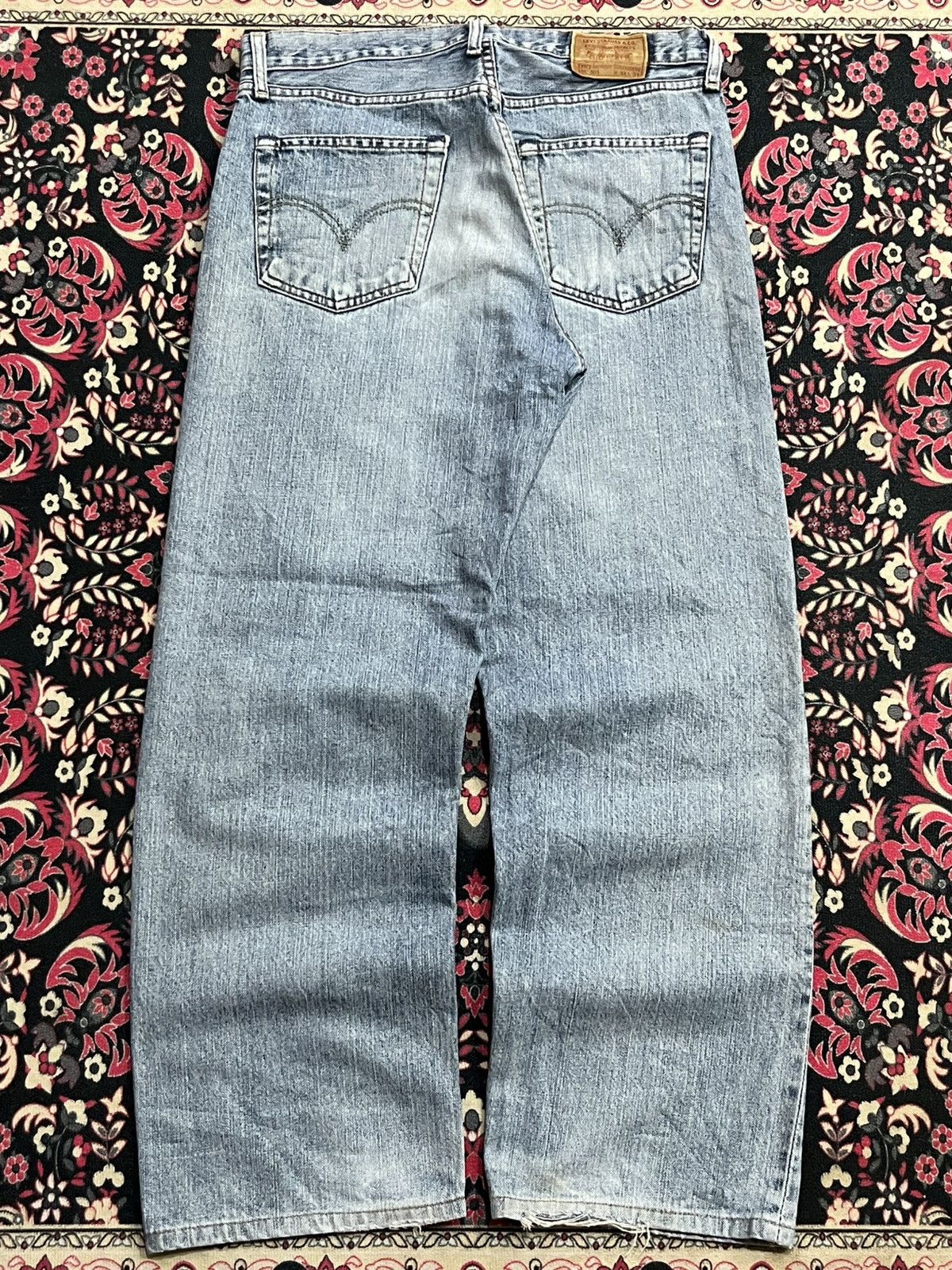 Levi's (33x34) Vintage Y2K Levi’s 503 Blue Washed Loose Cut Jeans Size US 33 - 2 Thumbnail