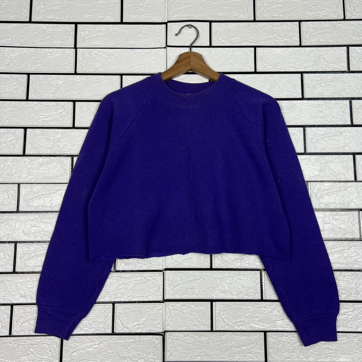 Fruit Of The Loom Vintage 80’s Fruit Of The Loom Cropped Sweatshirt #4078-C185 Size S / US 4 / IT 40 - 1 Thumbnail