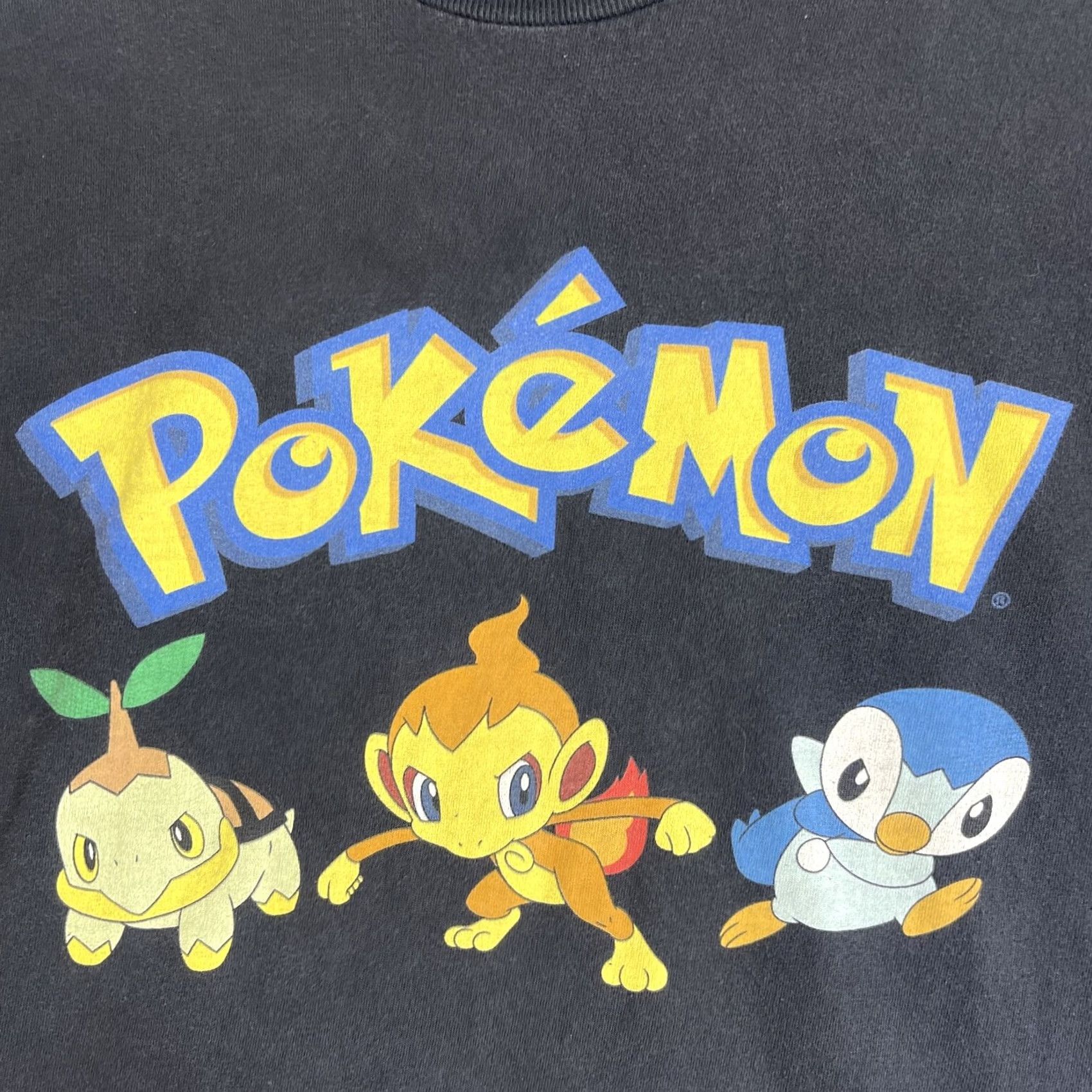 Nintendo Pokemon Shirt Mens Small Black Giant Nintendo Turtwig Chimchar Piplup Y2K 2007 Size US S / EU 44-46 / 1 - 4 Thumbnail