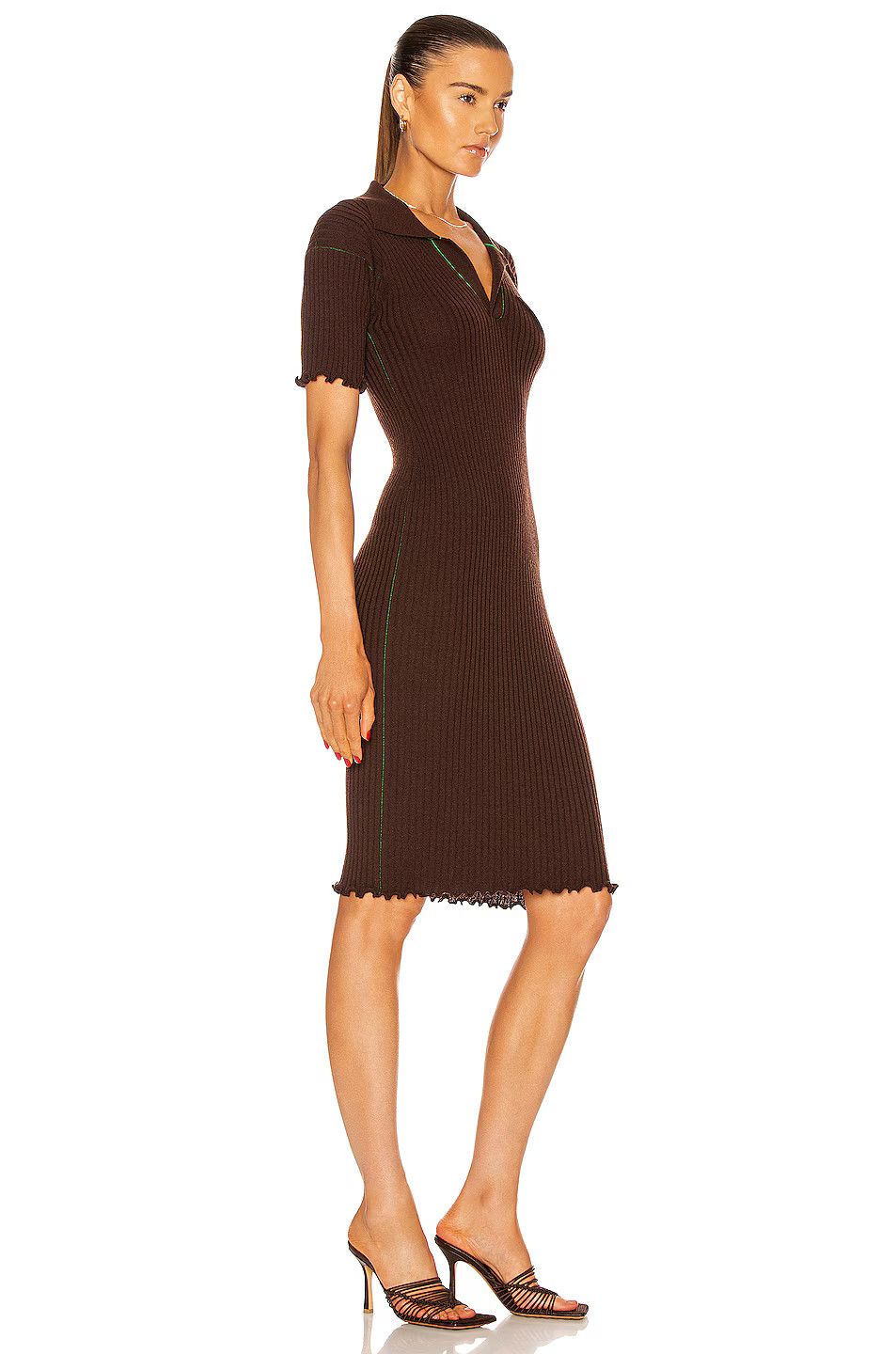 Bottega Veneta o1loc1c0824 656278 Dress in Dark Ebony Size L / US 10 / IT 46 - 3 Thumbnail