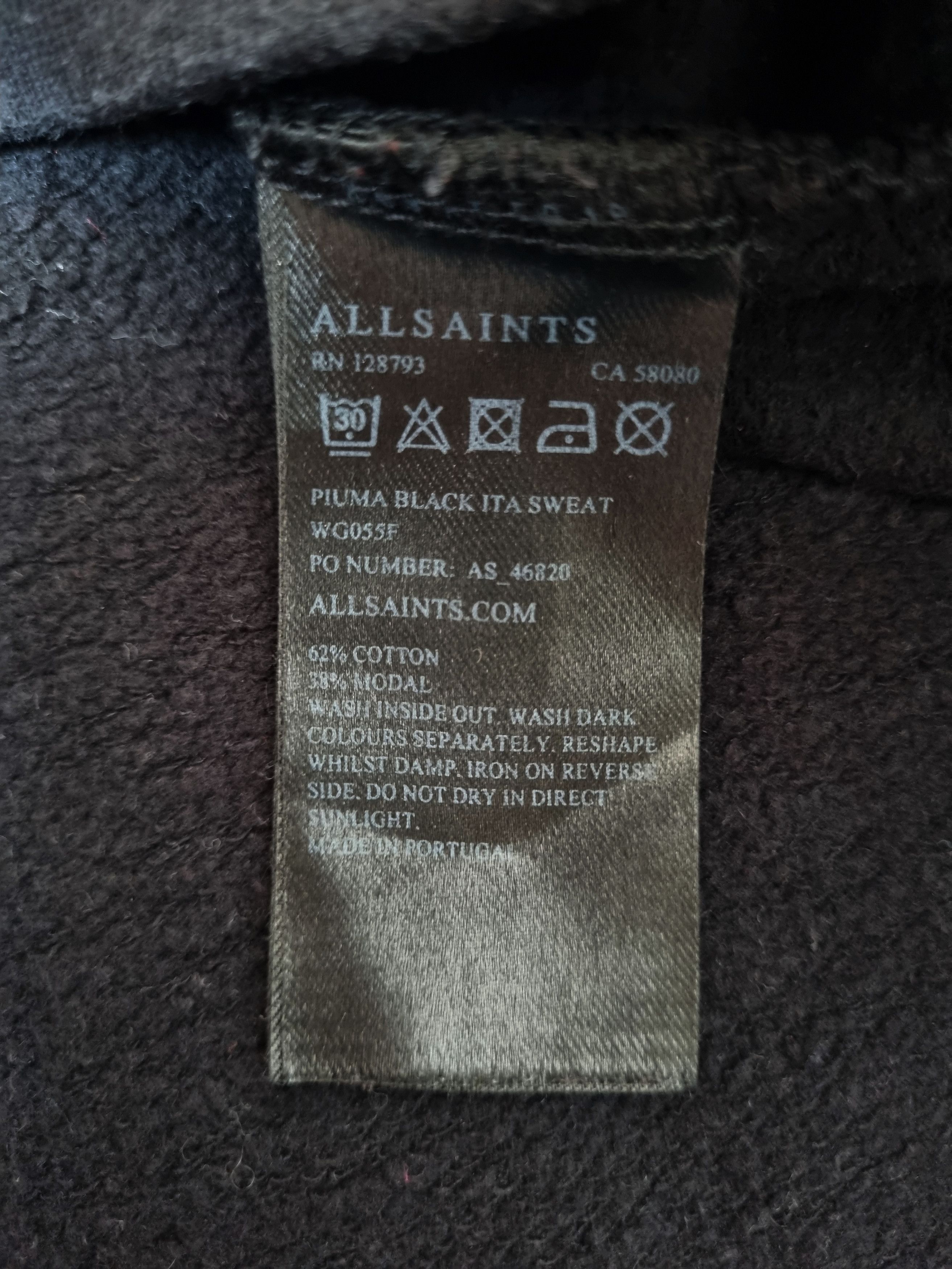 Allsaints AllSaints Piuma Black Sweatshirt, Opium Diesel Style Size S / US 4 / IT 40 - 8 Thumbnail