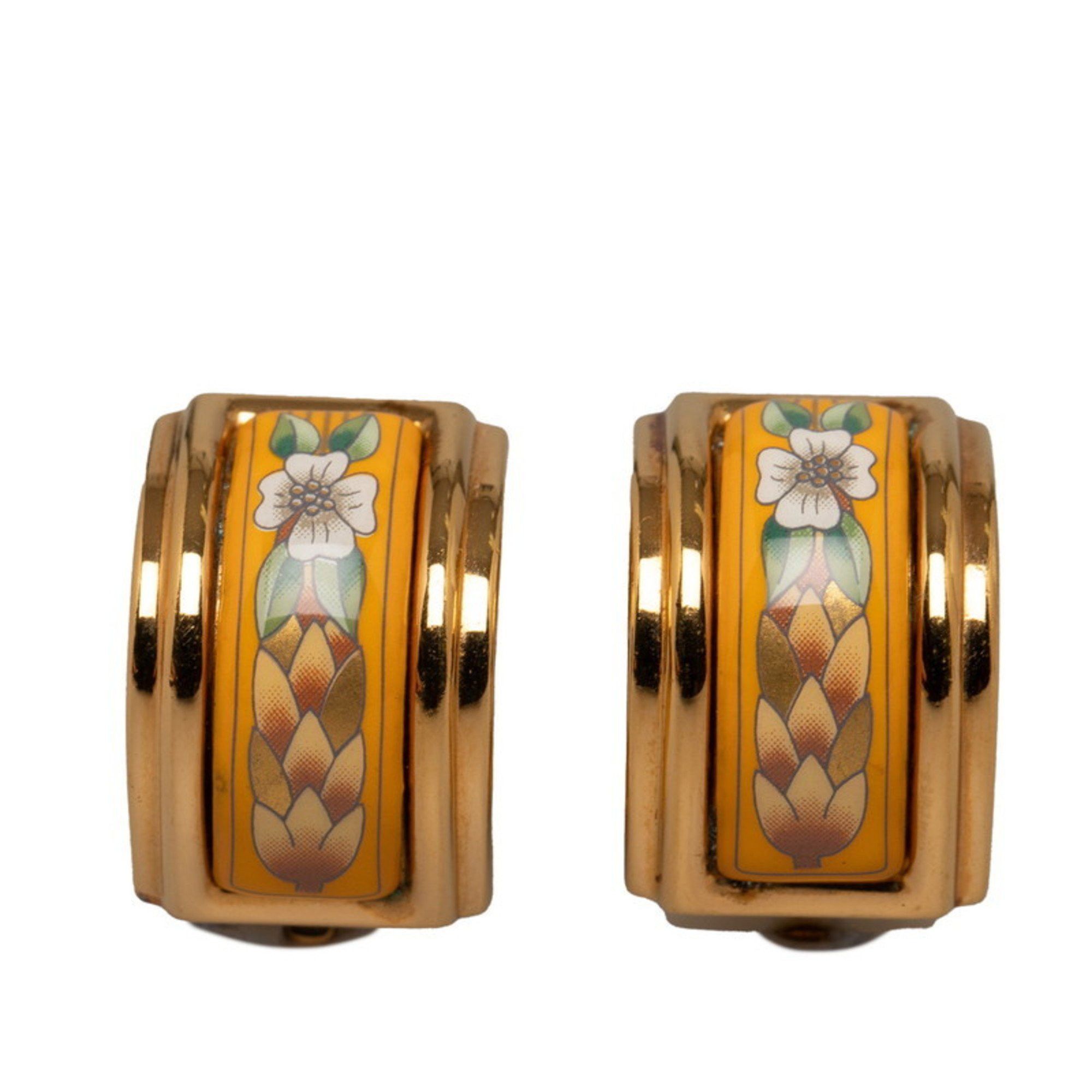 Hermes Hermes enamel cloisonné earrings gold plated for women HERMES Size ONE SIZE - 1 Thumbnail