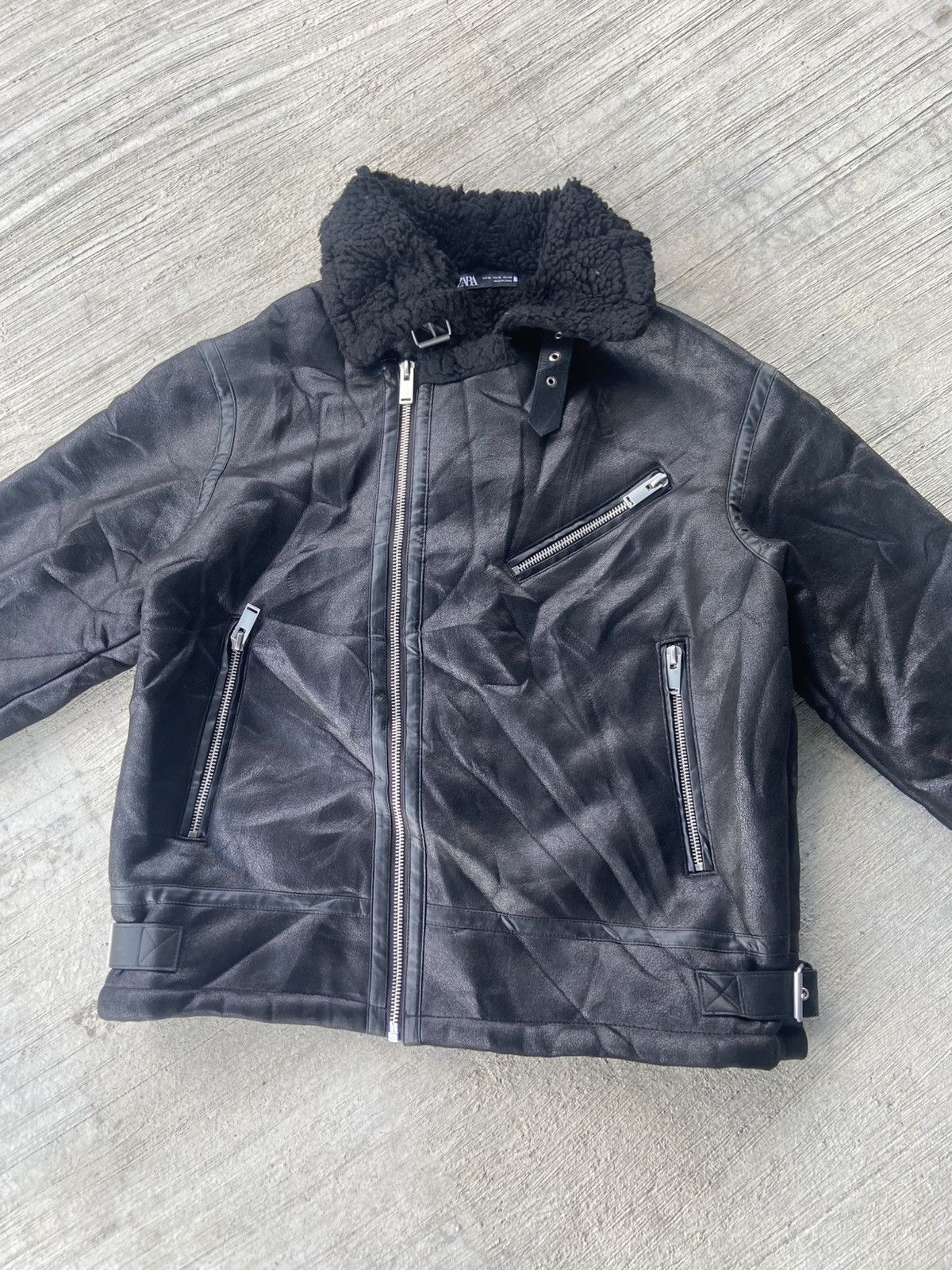 Zara ZARA MENS FAUX B-3 Flight Jacket Size US XL / EU 56 / 4 - 2 Thumbnail