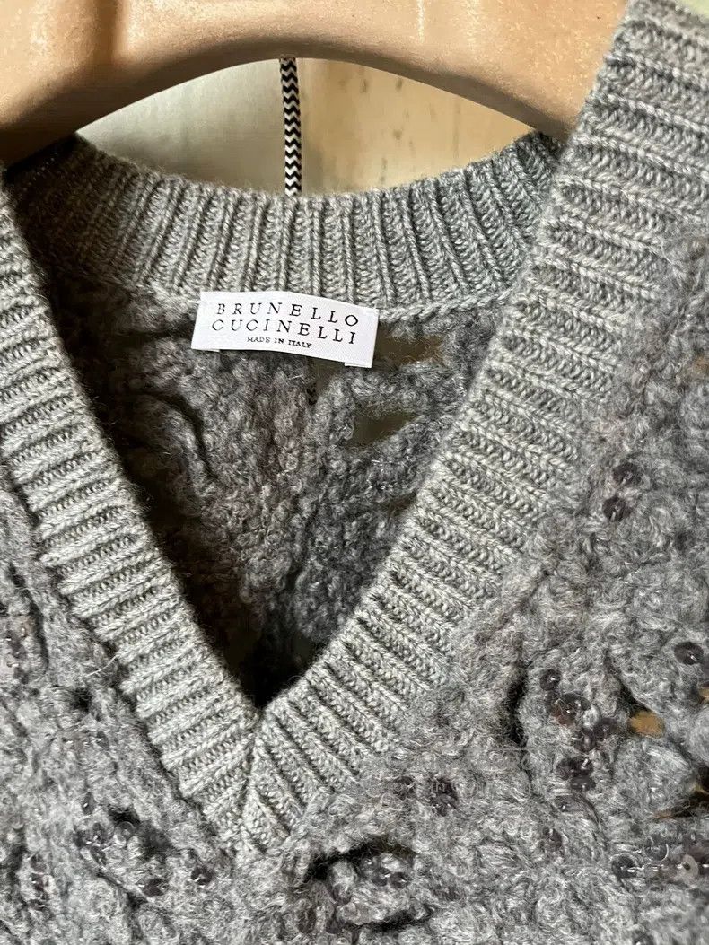 Brunello Cucinelli Brunello Cucinelli Opera sea flower sequined openwork vest Size S / US 4 / IT 40 - 7 Thumbnail