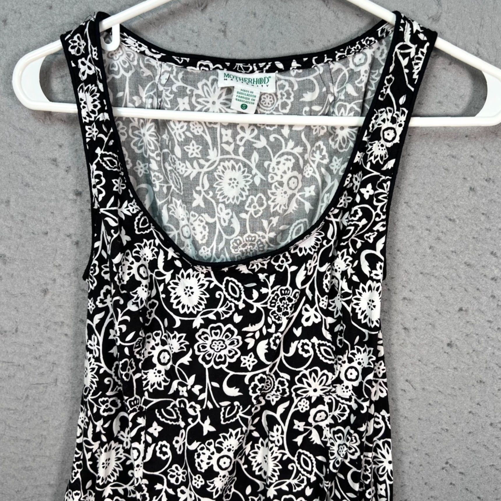 Vintage Motherhood Maternity Womens Size S Black White Floral Sleeveless Dress Size S / US 4 / IT 40 - 5 Thumbnail