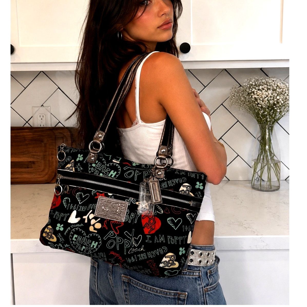 Coach × Designer × Vintage Vintage Y2K Coach Poppy Glam Handbag 