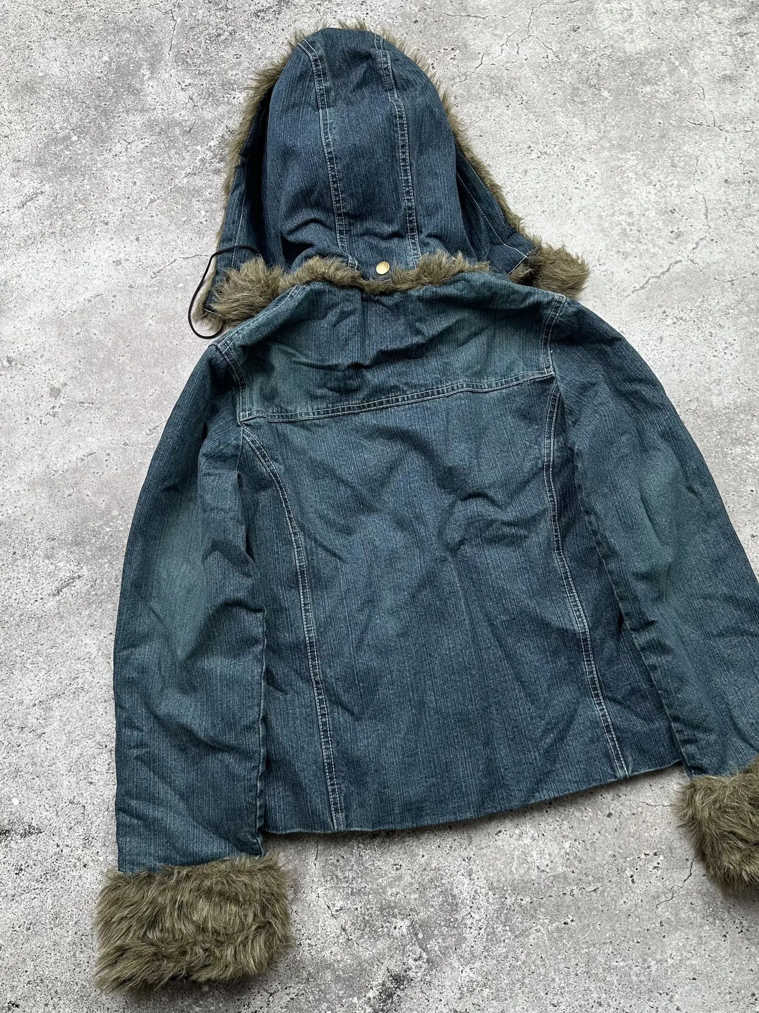 Japanese Brand Vintage Faux Fur Denim Jacket C607(V77) Size M / US 6-8 / IT 42-44 - 6 Thumbnail