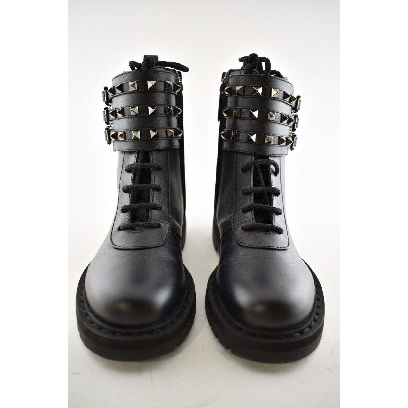 Valentino Valentino Rockstud Combat 20mm Black Leather Stud Short Size US 5 / IT 35 - 5 Thumbnail