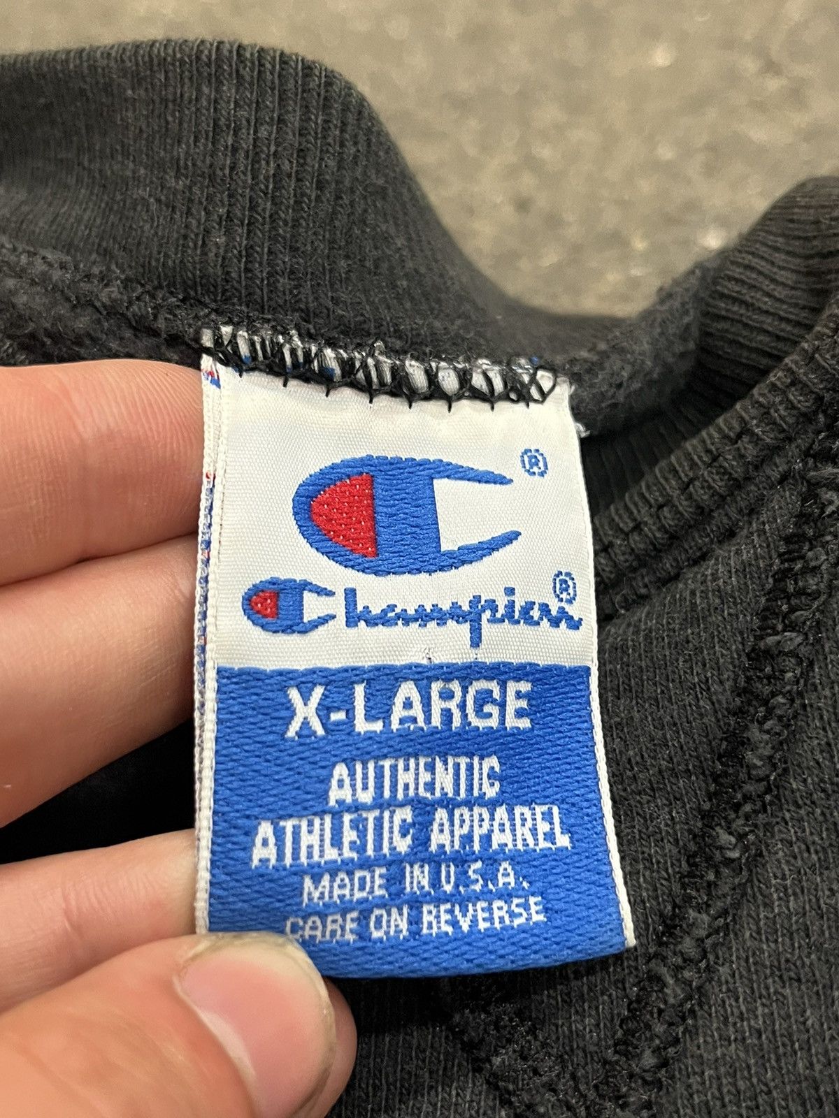 Champion × Vintage Champion 90s blank sweatshirt black vintage hype skater Size US XL / EU 56 / 4 - 8 Thumbnail