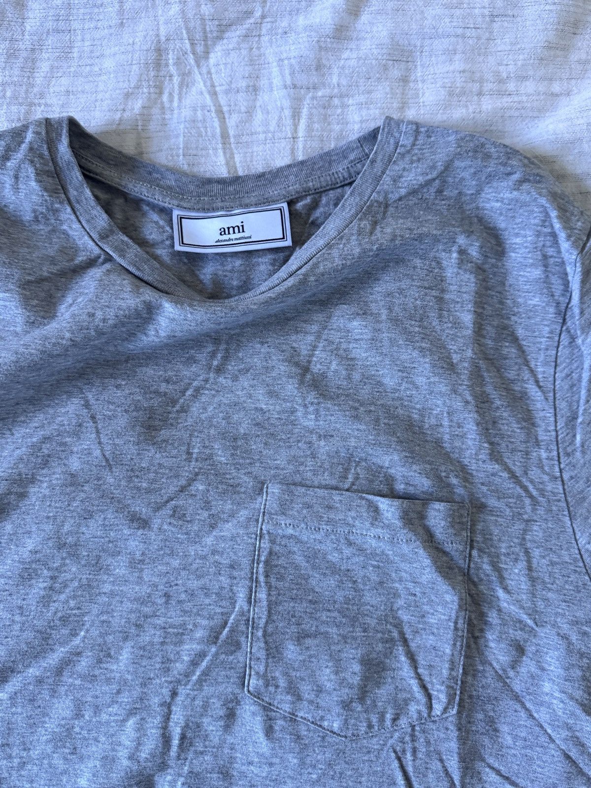 AMI Ami Gray Chest Pocket Tee Size US S / EU 44-46 / 1 - 3 Thumbnail