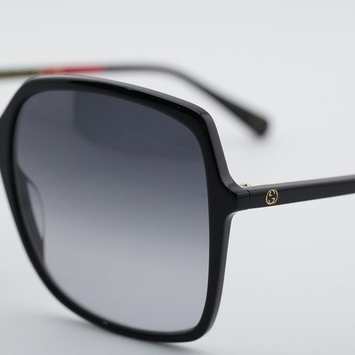 Gucci Gucci GG0544S 007 Sunglasses Shiny Black Square Frame, Grey Size ONE SIZE - 7 Thumbnail