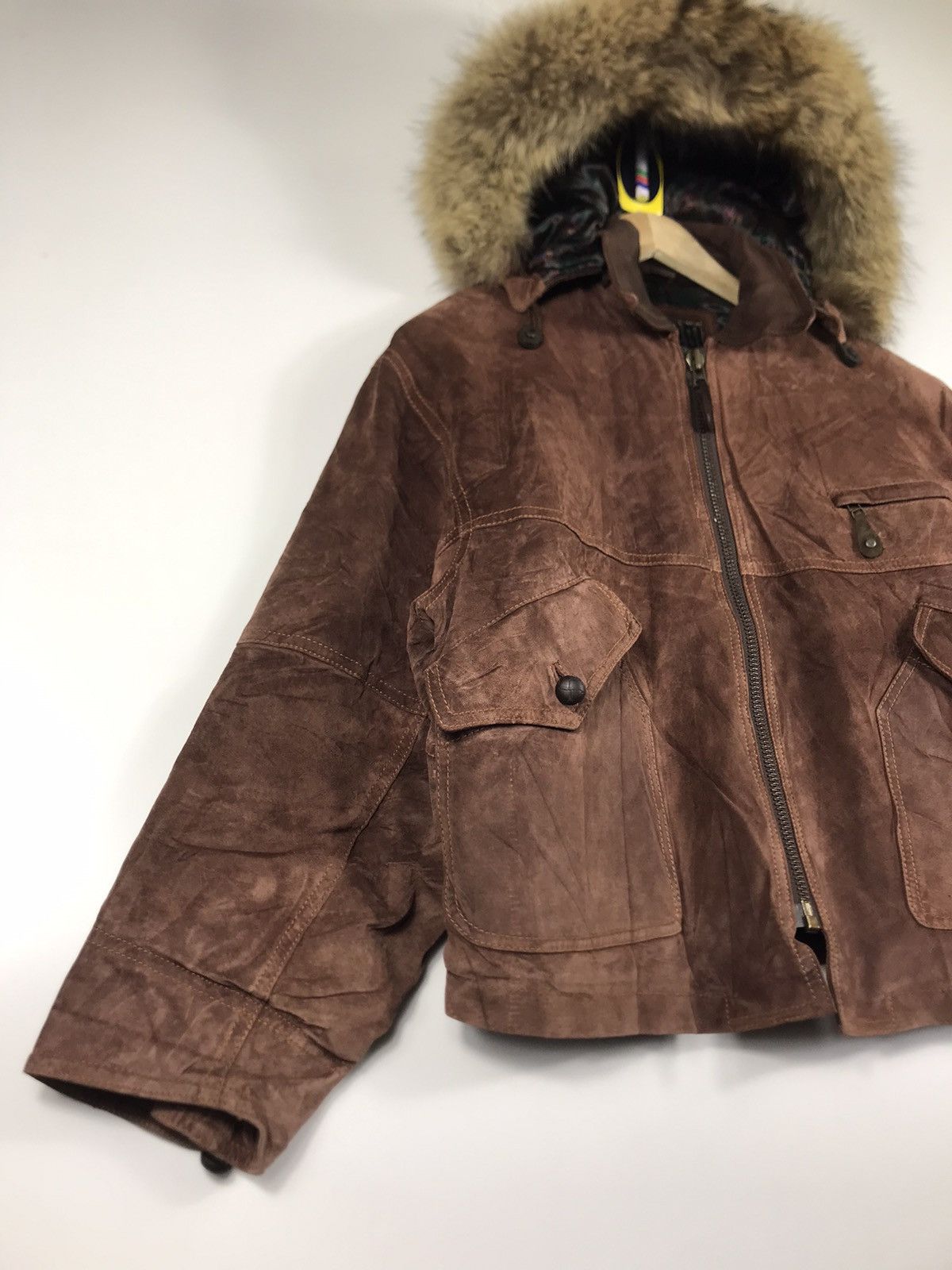Genuine Leather ⚡️Vintage Art Able Development Hooded Faux Fur Leather Jacket Size US S / EU 44-46 / 1 - 2 Thumbnail