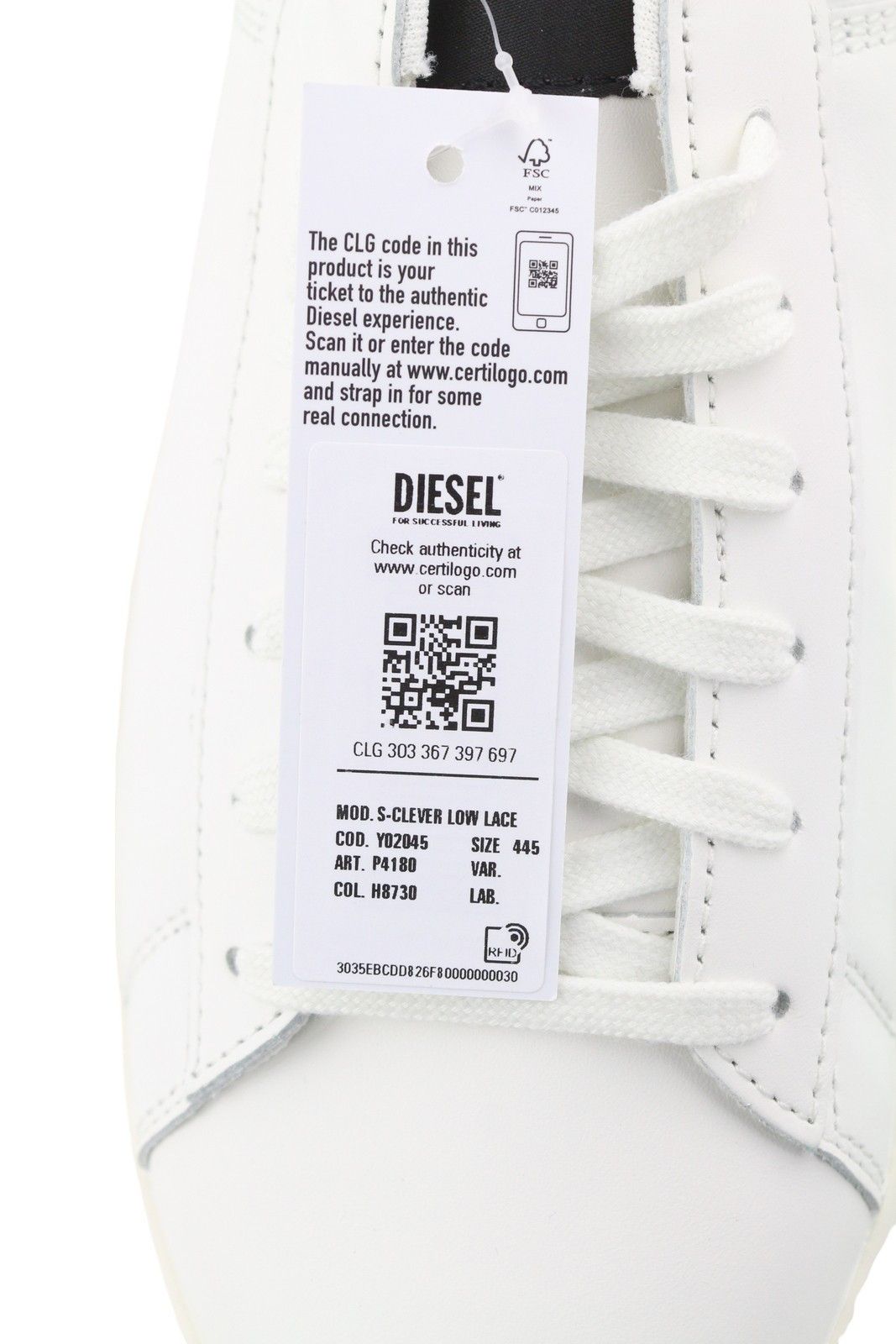 Diesel S-CLEVER LOW LACE EU44.5 White Red Leather 41559 Size US 11.5 / EU 44-45 - 10 Thumbnail