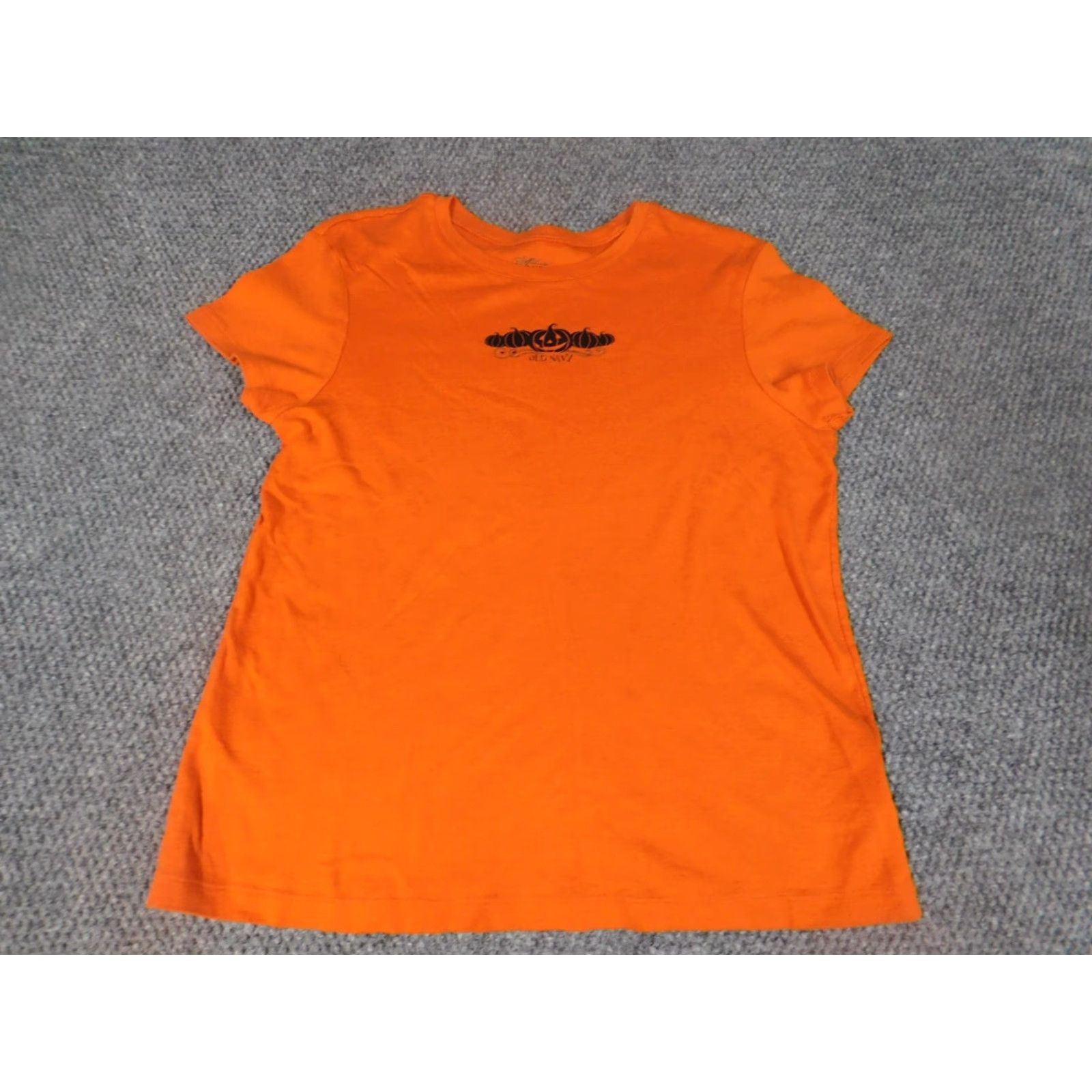 Old Navy Old Navy Blouse Shirt Womens XL Orange Halloween Cotton Short Sleeve Round Neck Pullover Basic Holiday - Mens? Size XL / US 12-14 / IT 48-50 - 2 Thumbnail