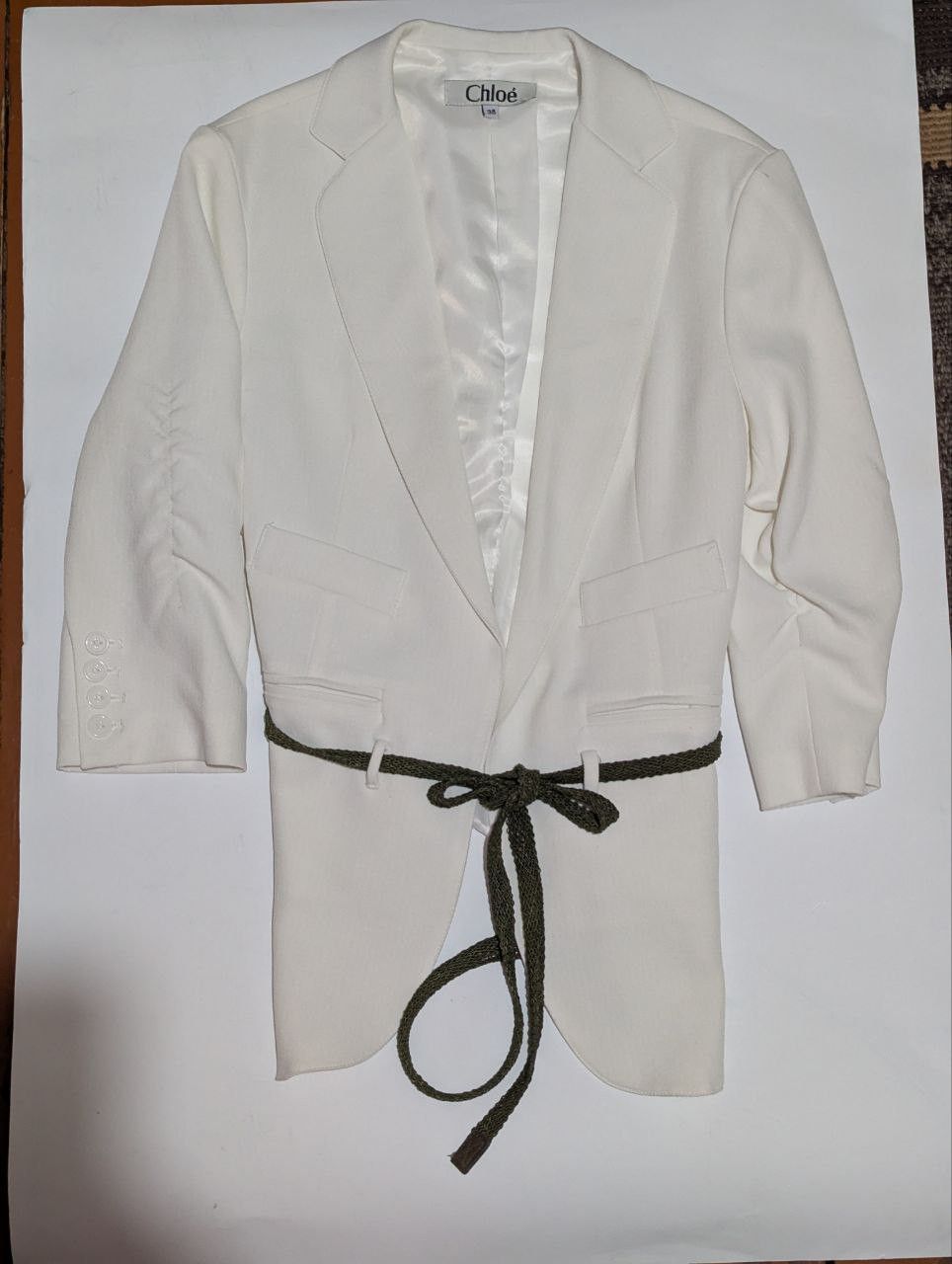 Chloé White Jacket with Silk Lining Excellent Condition