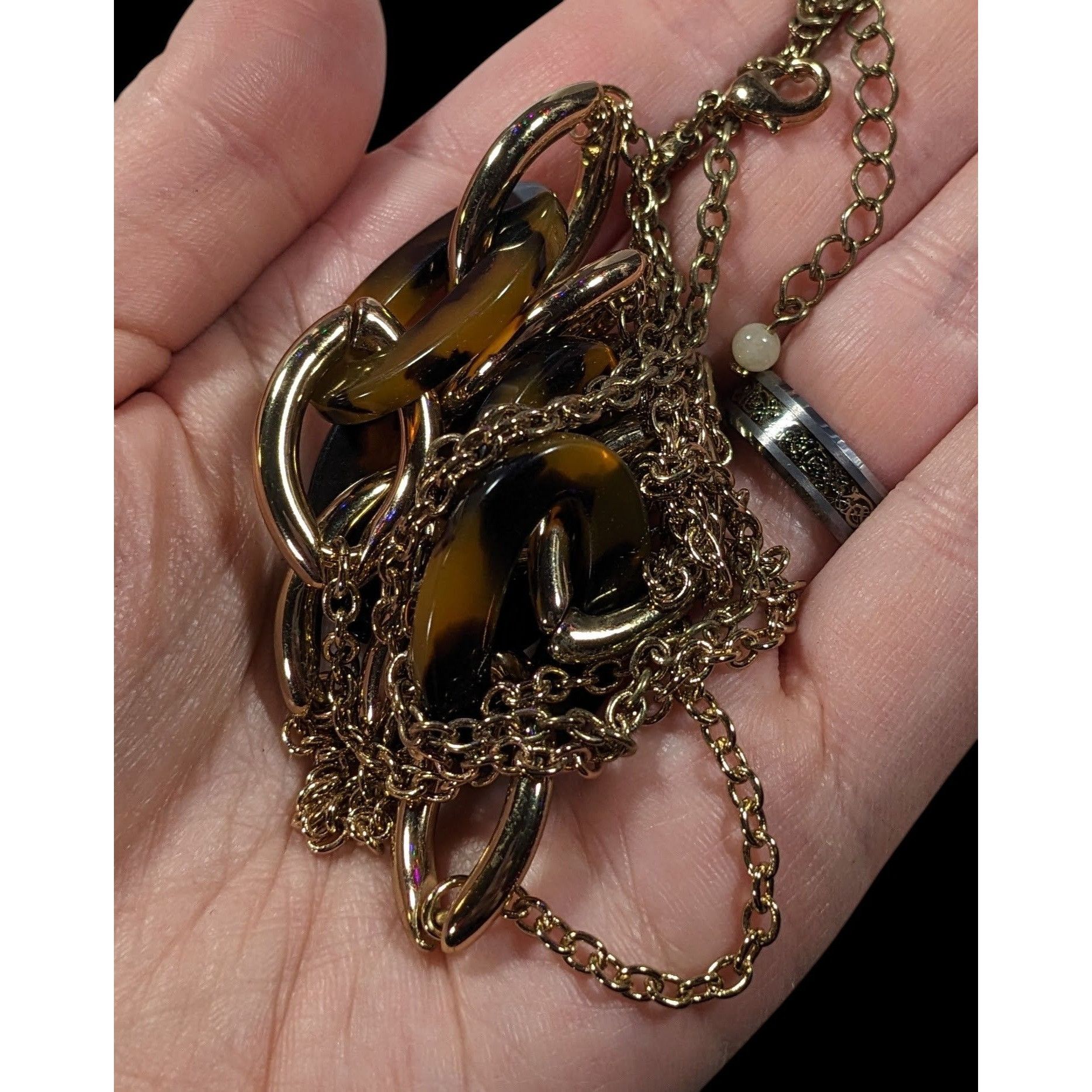 Other Vintage Avon Tortoise Silver Tone Station Link Necklace Size ONE SIZE - 4 Thumbnail