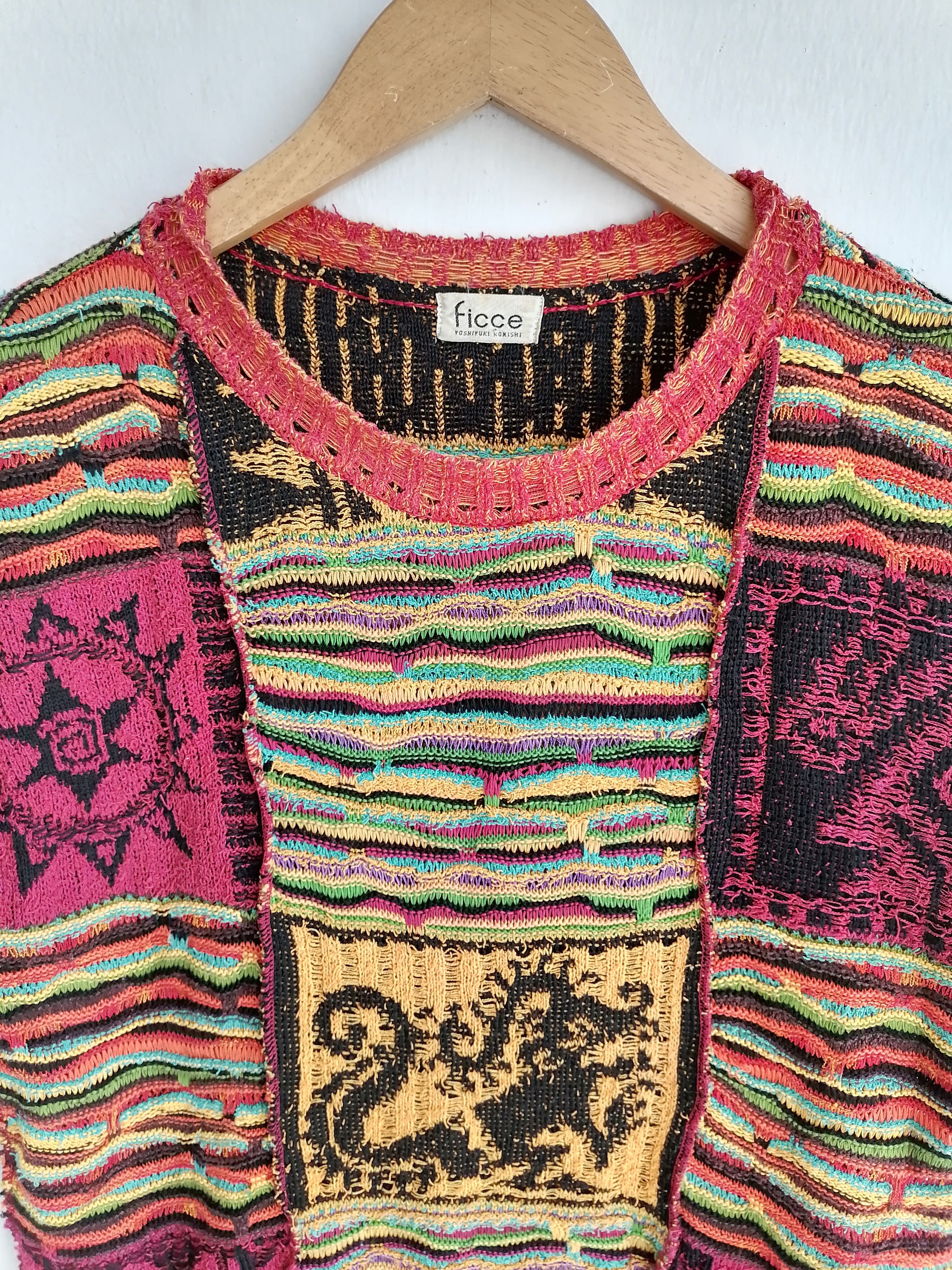 Designer × Japanese Brand × Yoshiyuki Konishi Vintage Ficce Yoshiyuki Konishi Knitwear Shirt Size US M / EU 48-50 / 2 - 2 Thumbnail