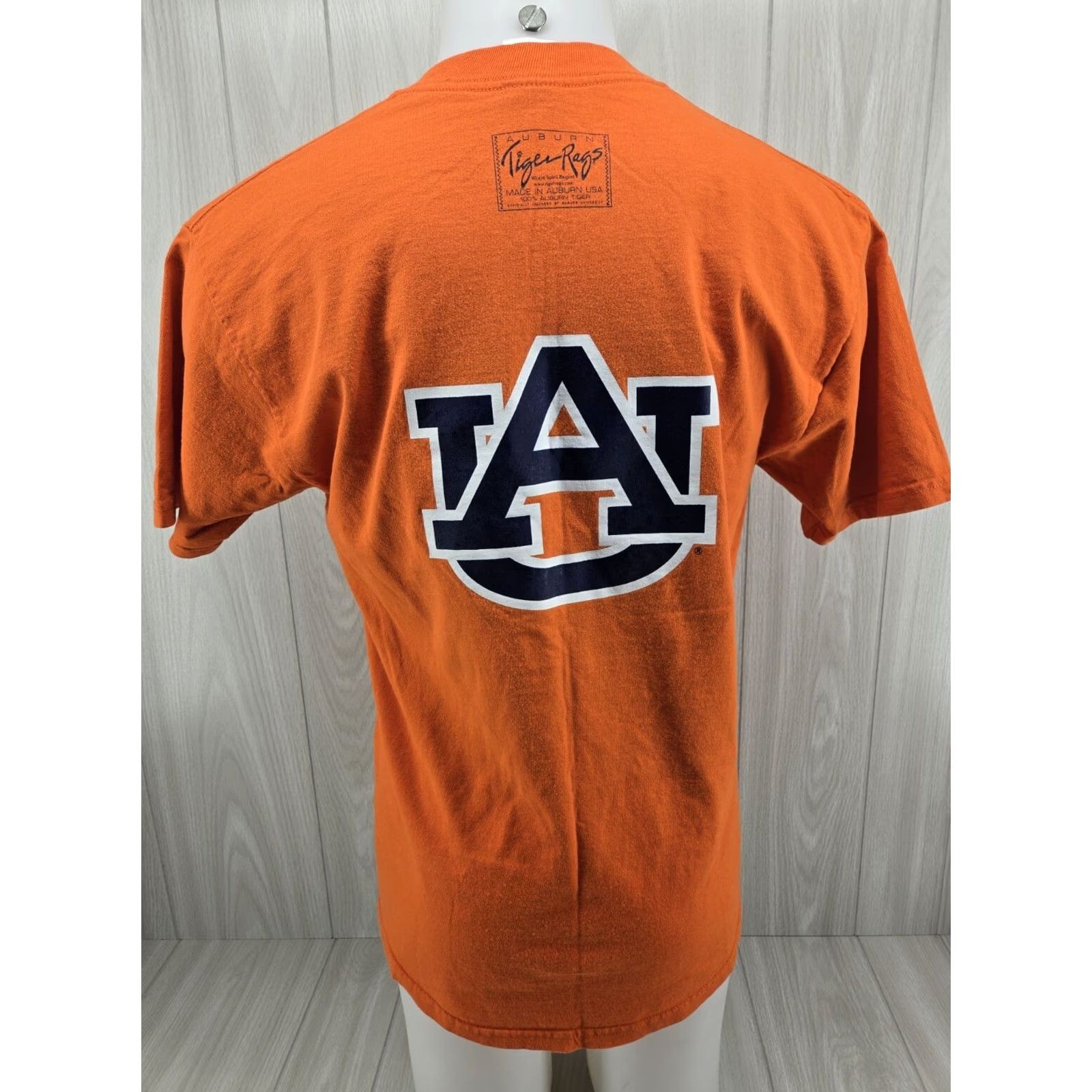 Jerzees Auburn Tigers Orange Mens T-Shirt Large Double Sided T-Shirt Mens L Orange Double-Sided Graphic Print 90s? Size US L / EU 52-54 / 3 - 2 Thumbnail
